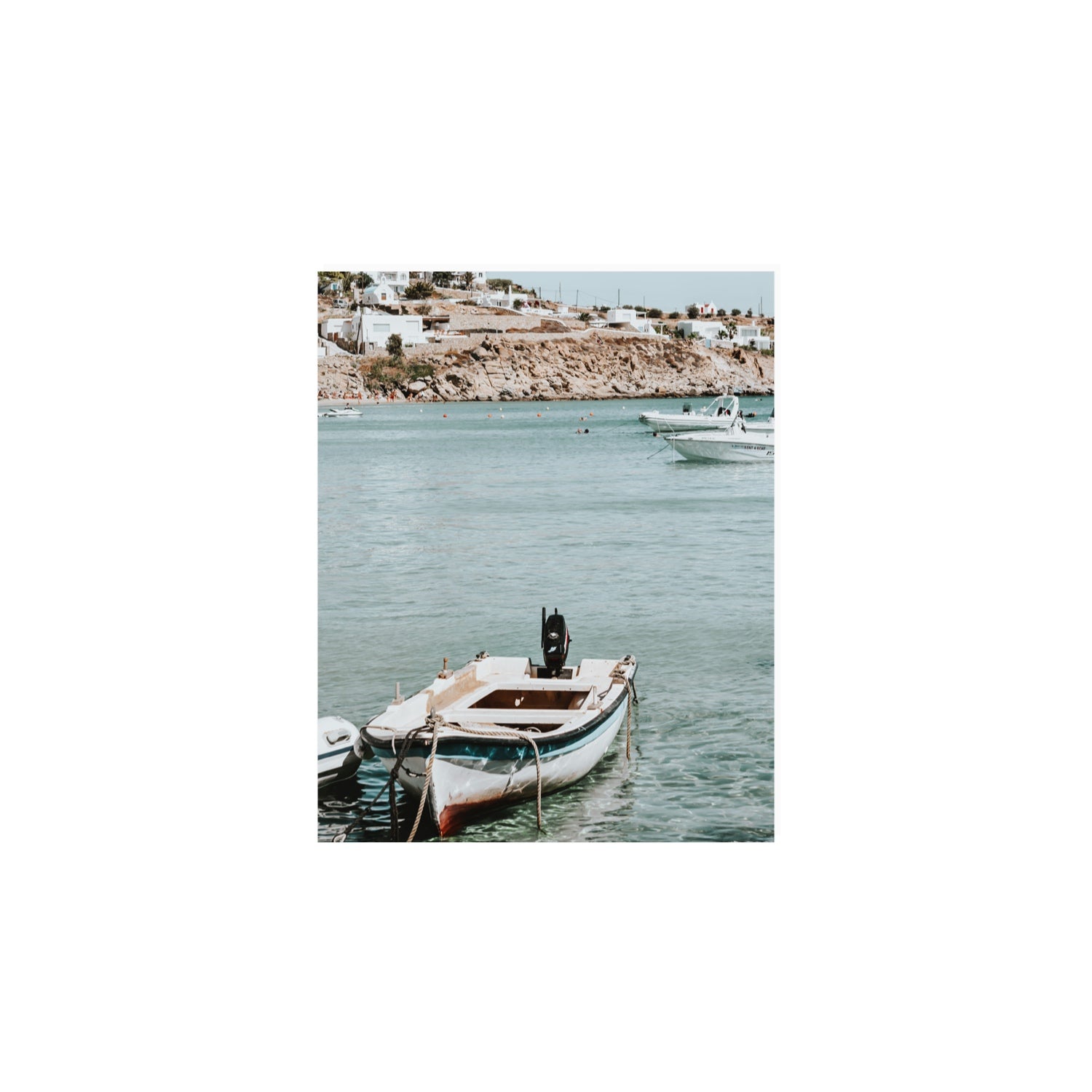 Classic Wheels Mykonos Greek island wall art 8 x 10 in unframed fine art print
