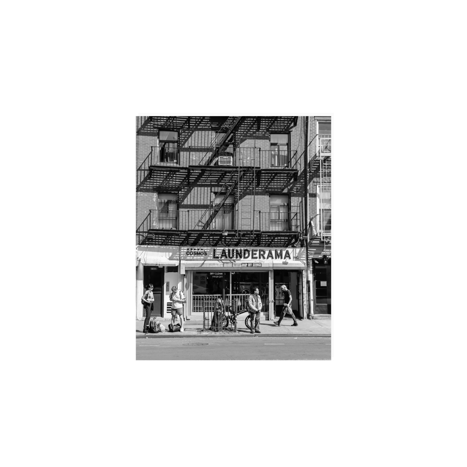 Bus Stop New York NYC Black & White wall art 8 x 10 in unframed fine art print