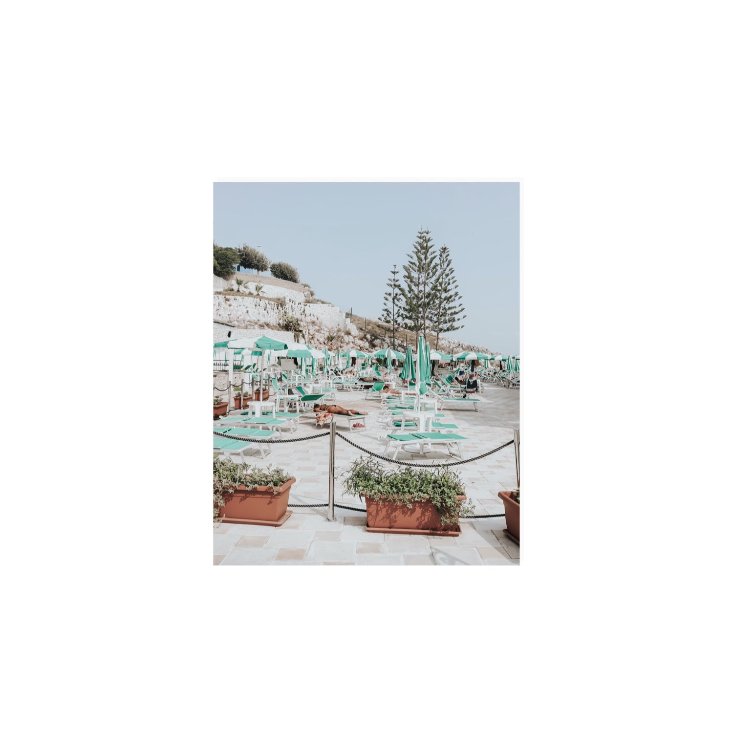 Siesta on The Terrace Puglia coastal wall art 8 x 10 in unframed fine art print