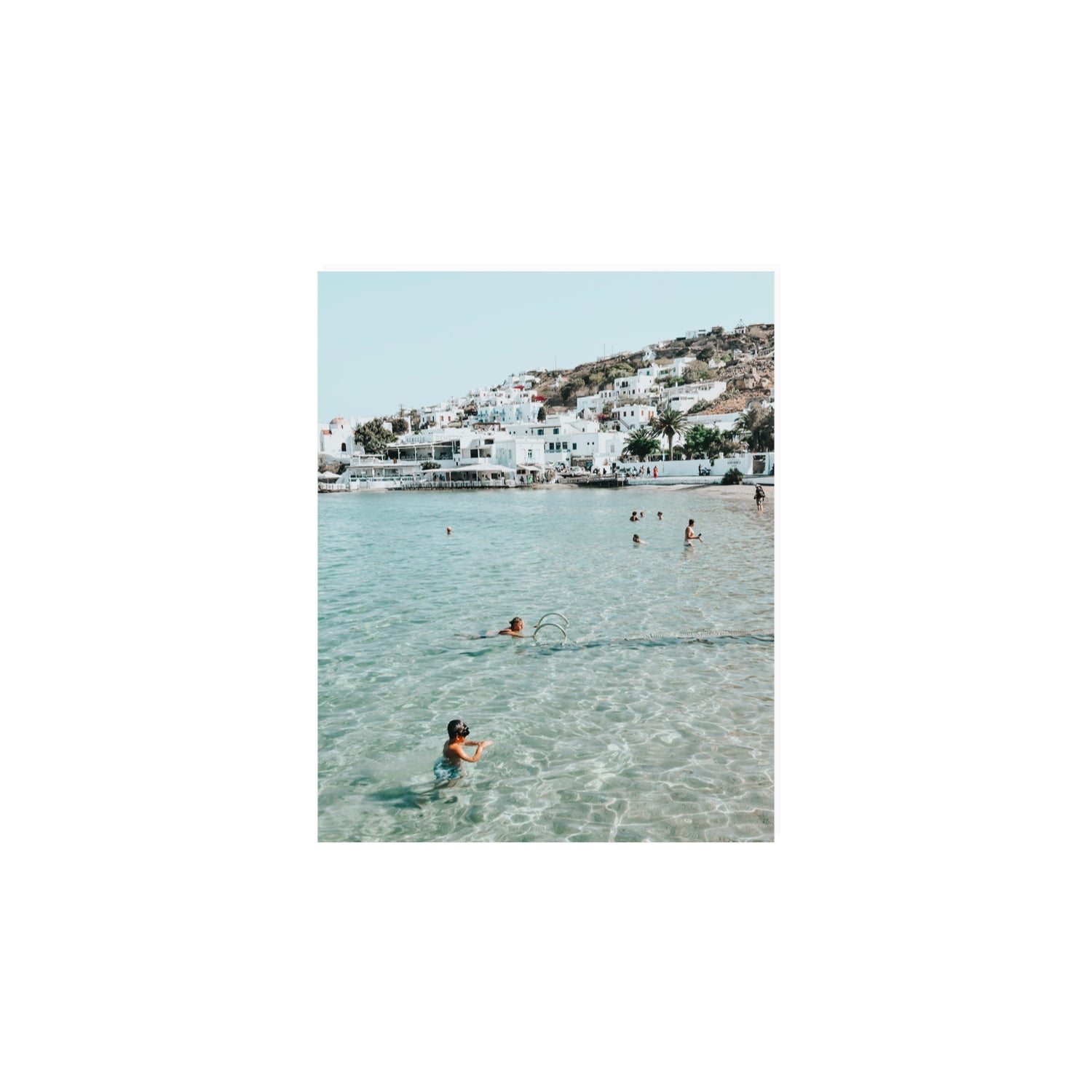 Beside The Seaside Mykonos beach Greek island wall art 8 x 10 in unframed fine art print