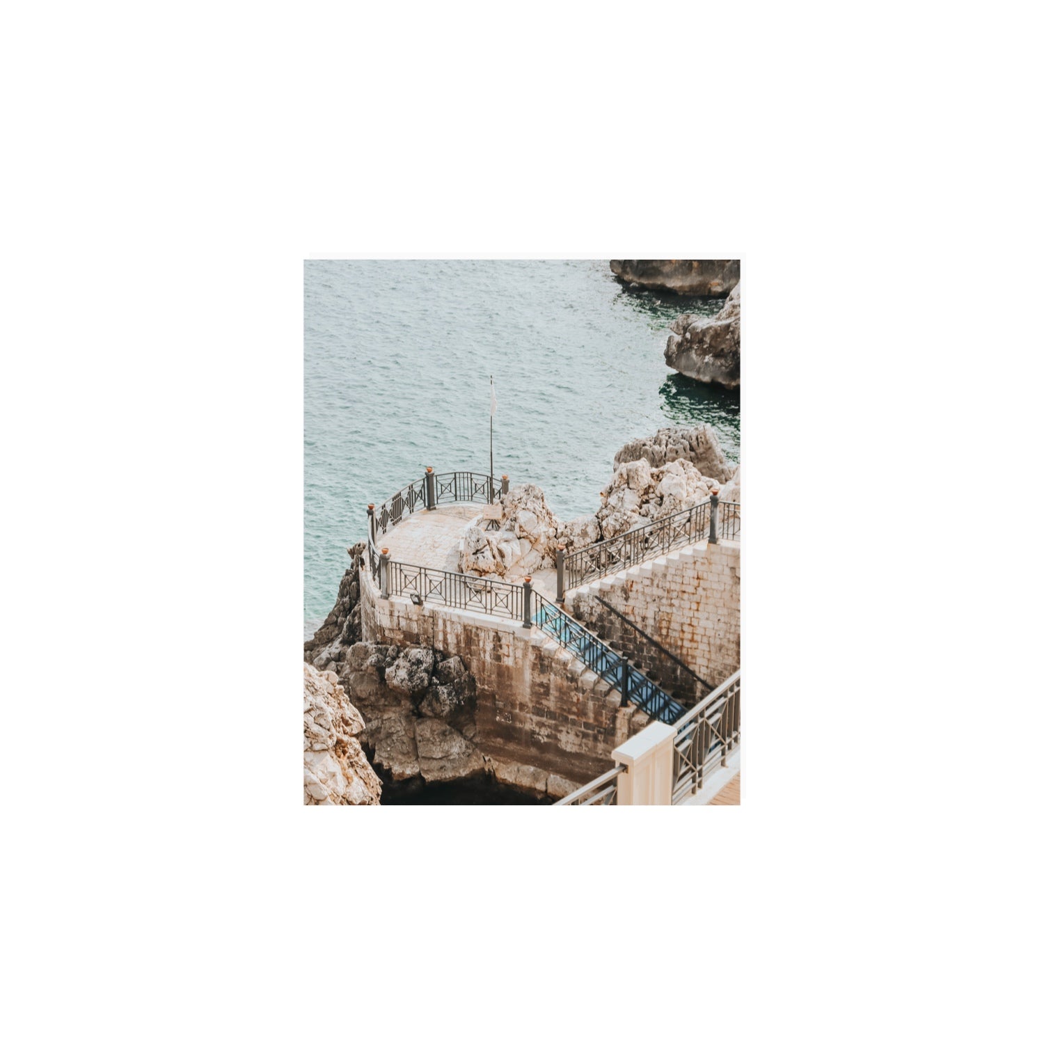 Tidal Staircase Puglia coastal Italian wall art 8 x 10 in unframed fine art print