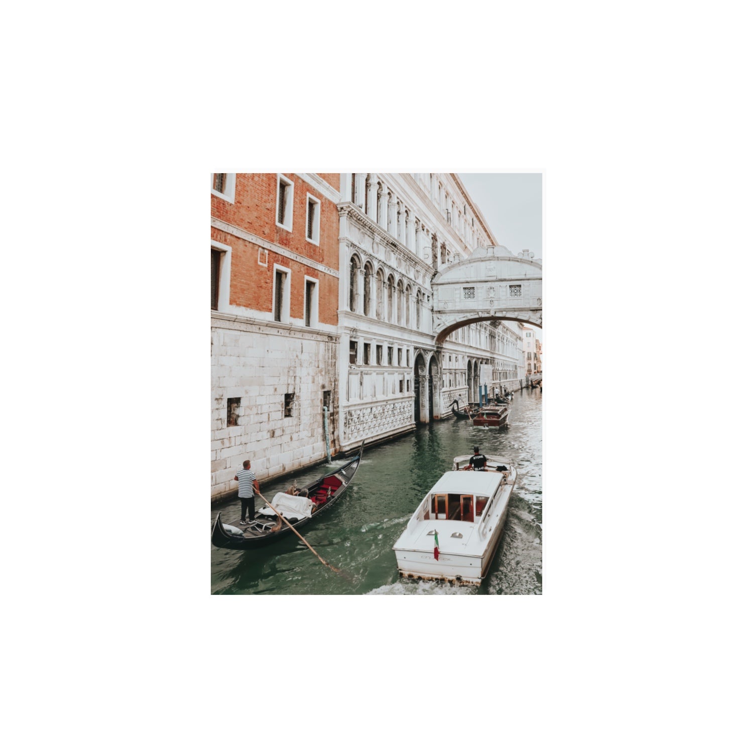 Under the Bridge Venice Gondola Italian wall art 11 x 14 in unframed fine art print