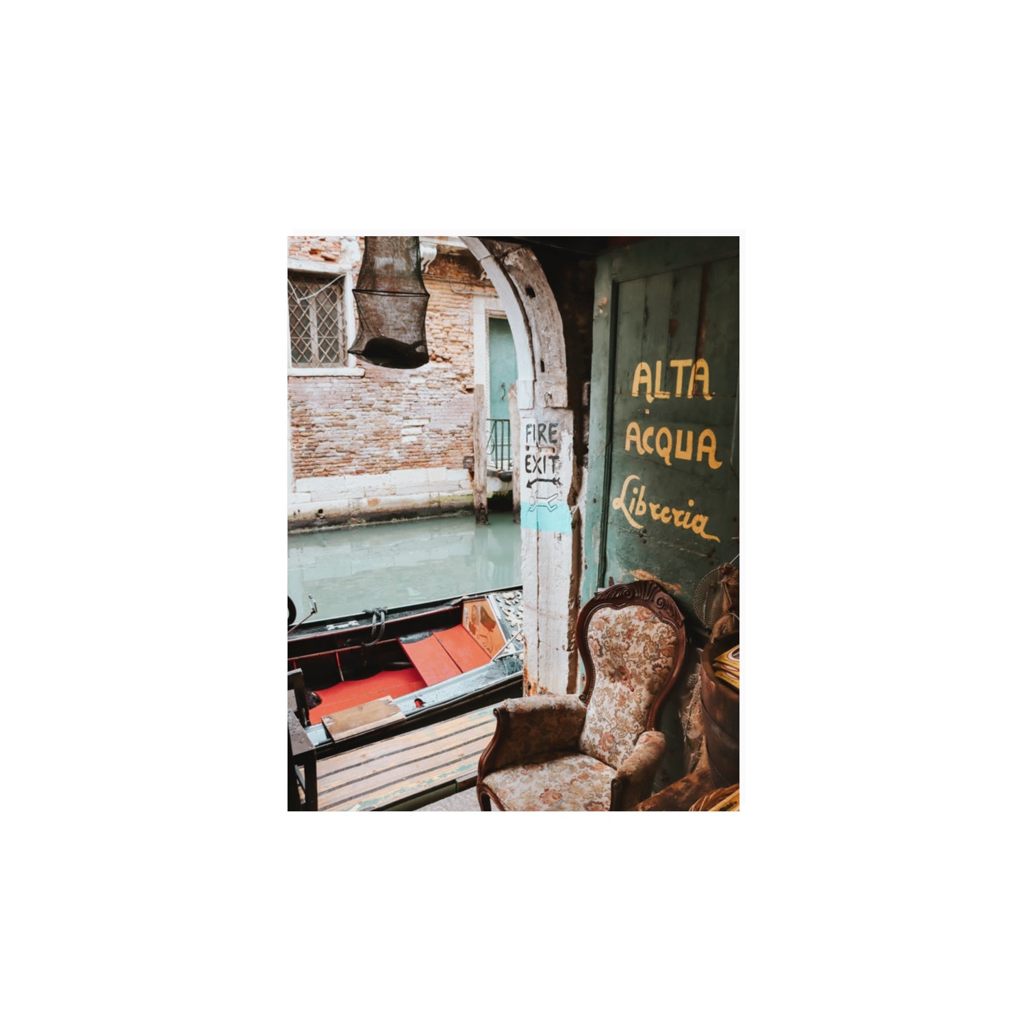 Alta Acqua Venice Bookstore wall art 11 x 14 in unframed fine art print