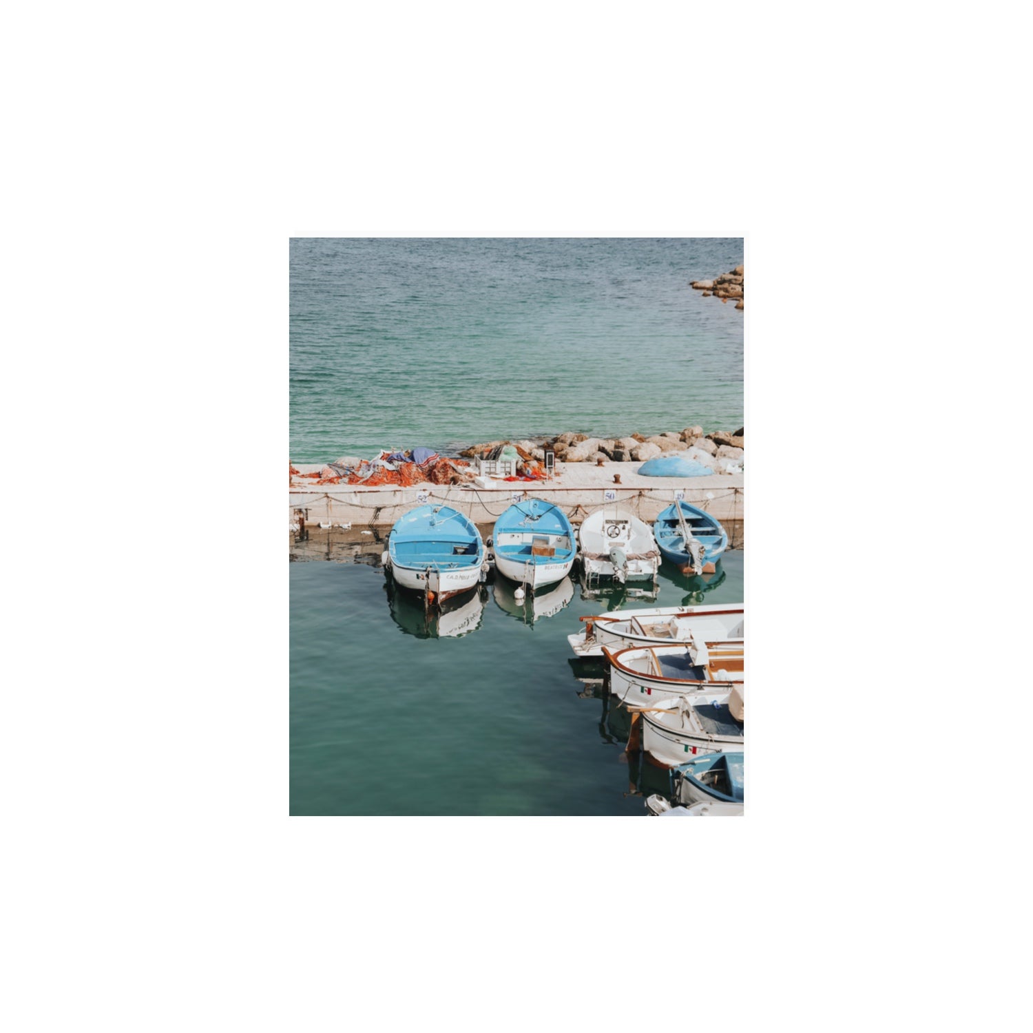 Maritime Memories Puglia Harbour Reflections coastal wall art 11 x 14 in unframed fine art print
