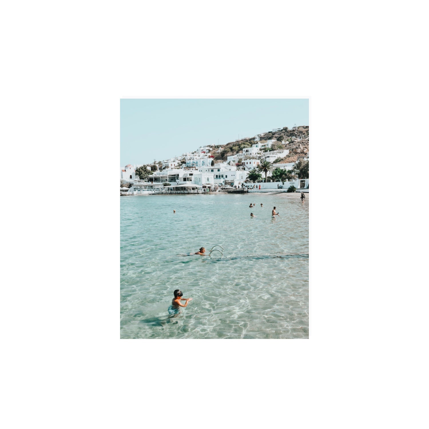 Beside The Seaside Mykonos beach Greek island wall art 11 x 14 in unframed fine art print