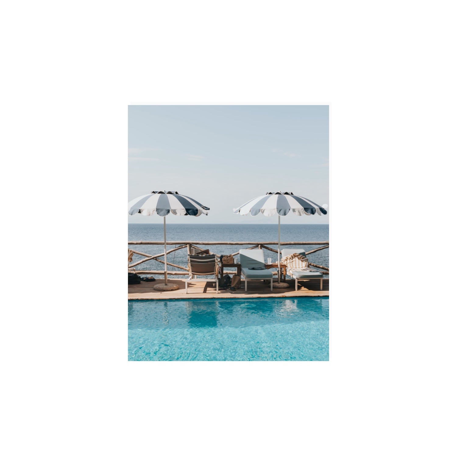 Beach Retreat fine art print, Ischia, Italy, european beach clubs artwork, 11 x 14 in, Unframed, Fine Art Print