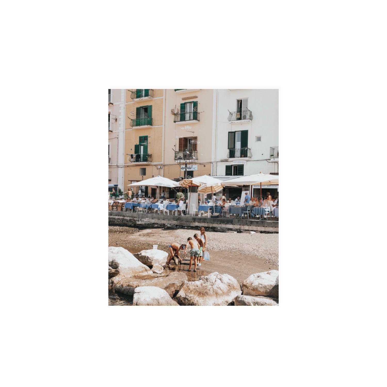 Sunny Playtime Sorrento coastal wall art 11 x 14 in unframed fine art print