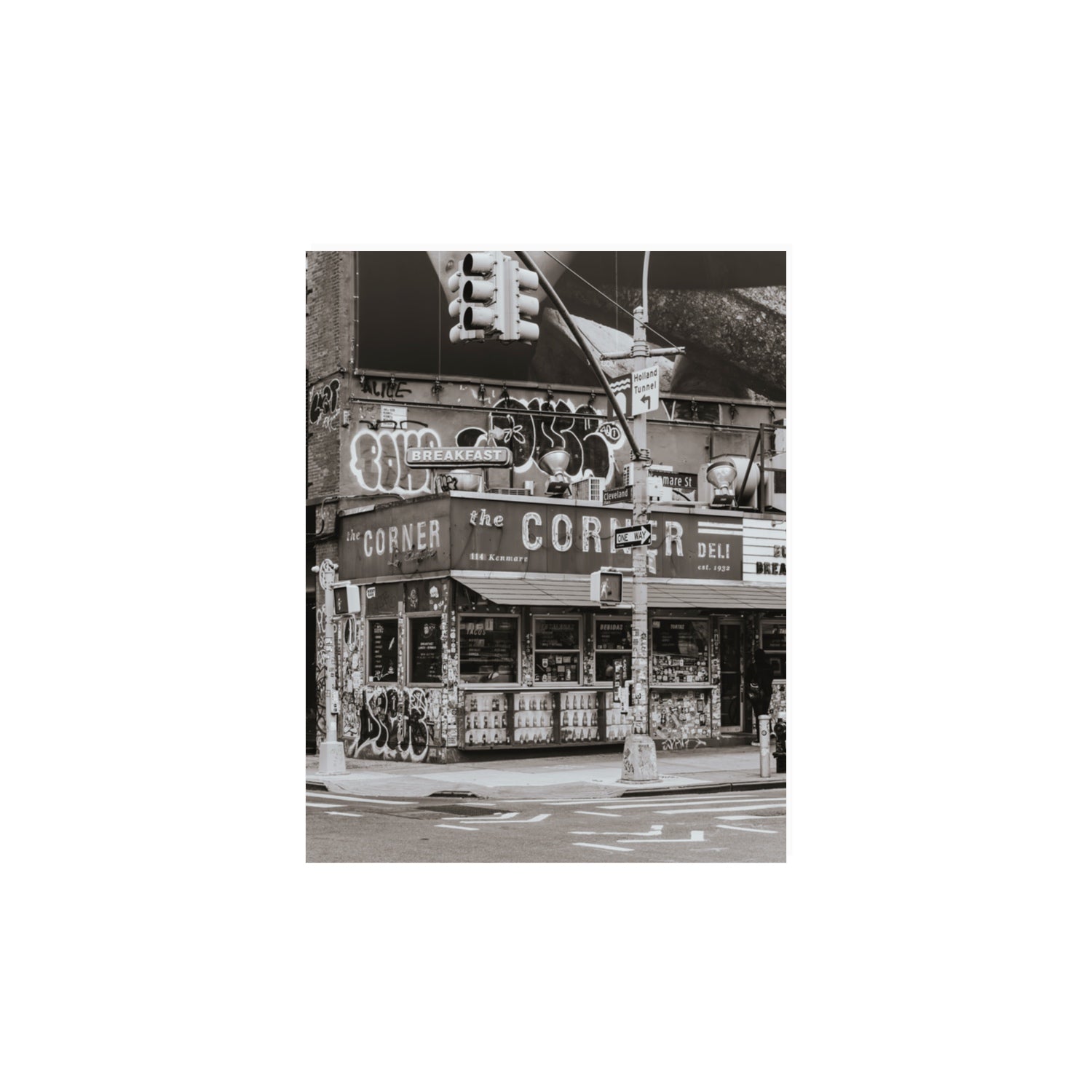 Soho Deli New York NYC Black & White wall art 11 x 14 in unframed fine art print
