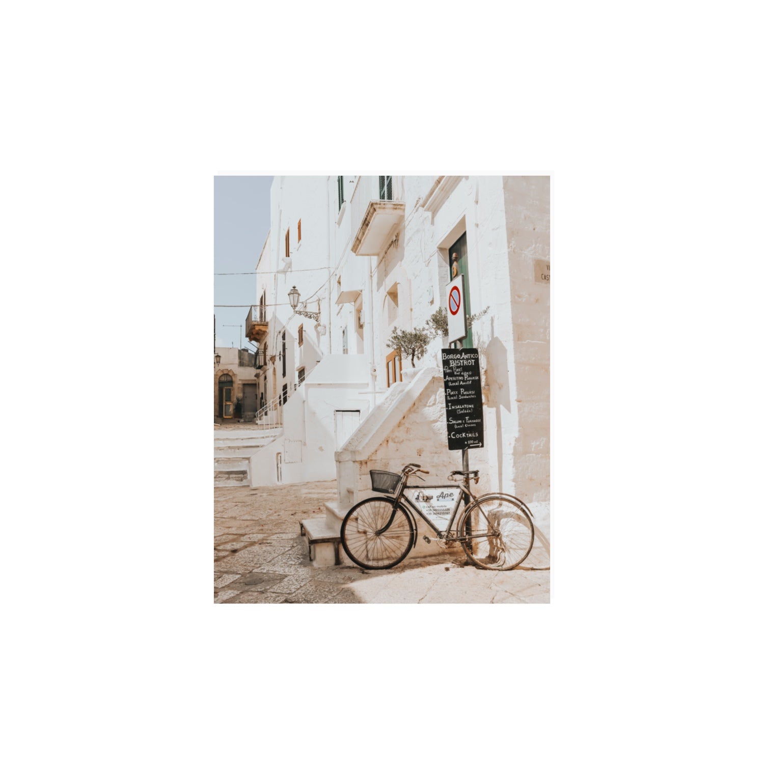 La Bicicletta Puglia Ostuni wall art 11 x 14 in unframed fine art print