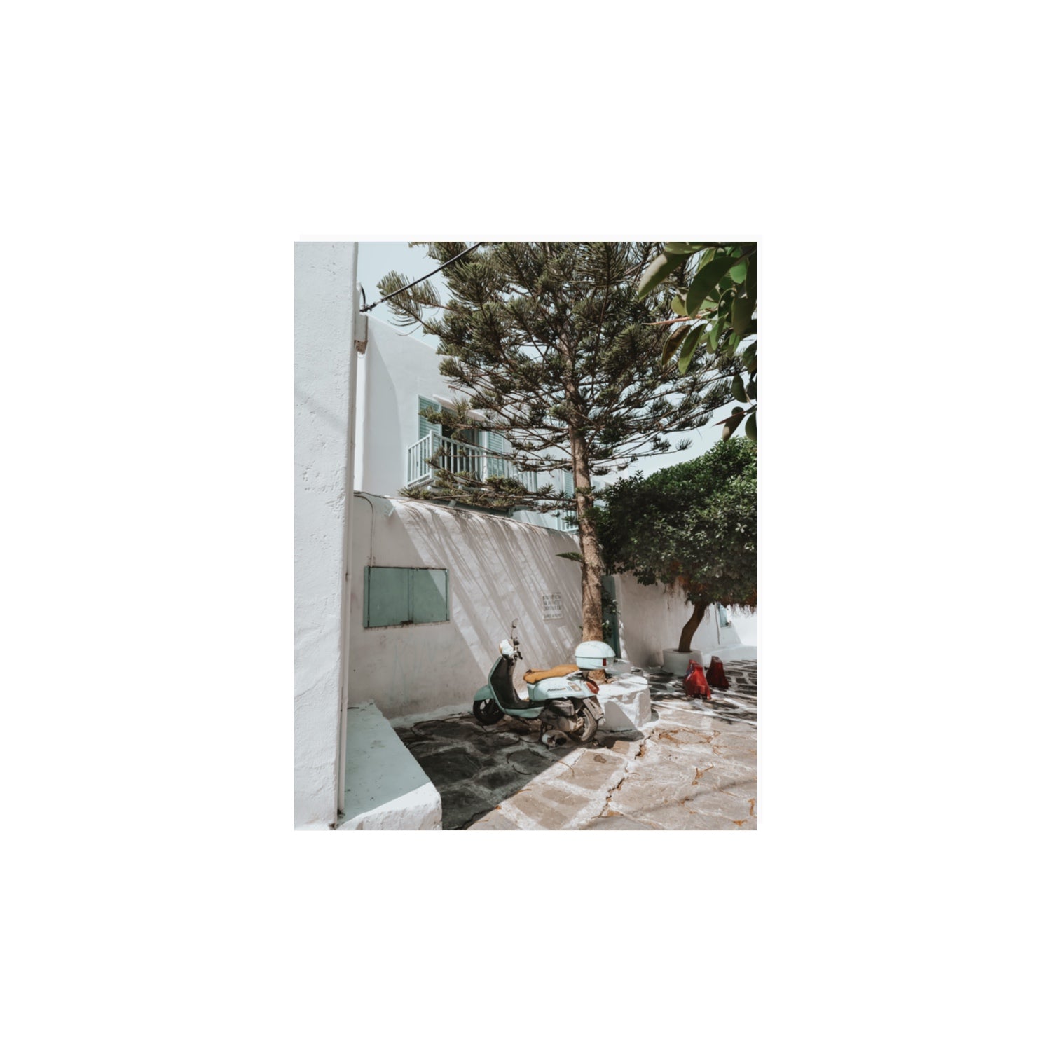 The Getaway Mykonos Mediterranean Greek island art print 11 x 14 in unframed fine art print