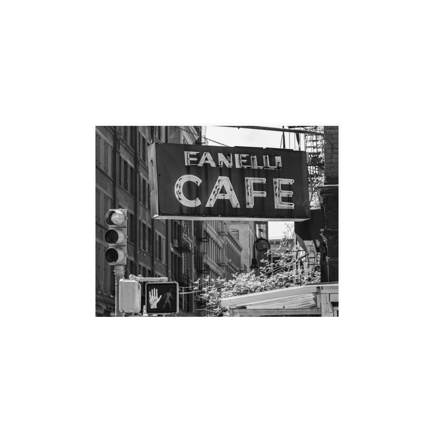 Soho Neon New York NYC Black & White wall art 11 x 14 in unframed fine art print