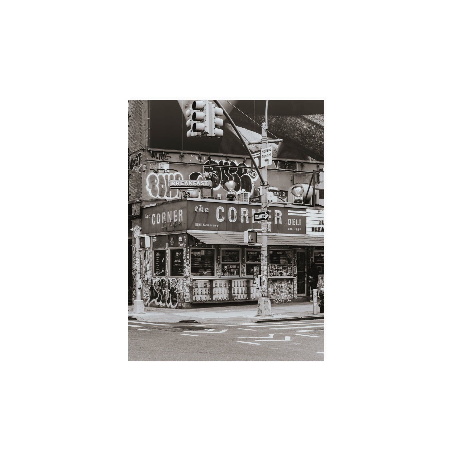 Soho Deli New York NYC Black & White wall art 12 x 16 in unframed fine art print