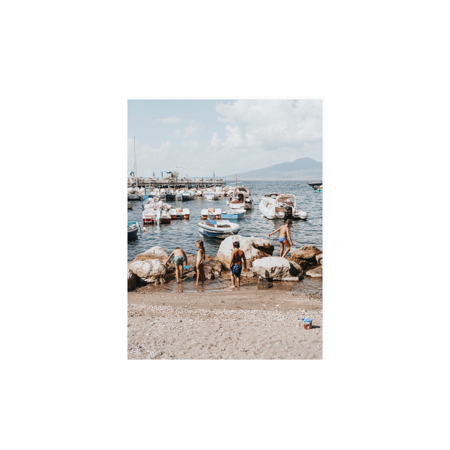 Searching For Treasures Sorrento coastal wall art 12 x 16 in unframed fine art print