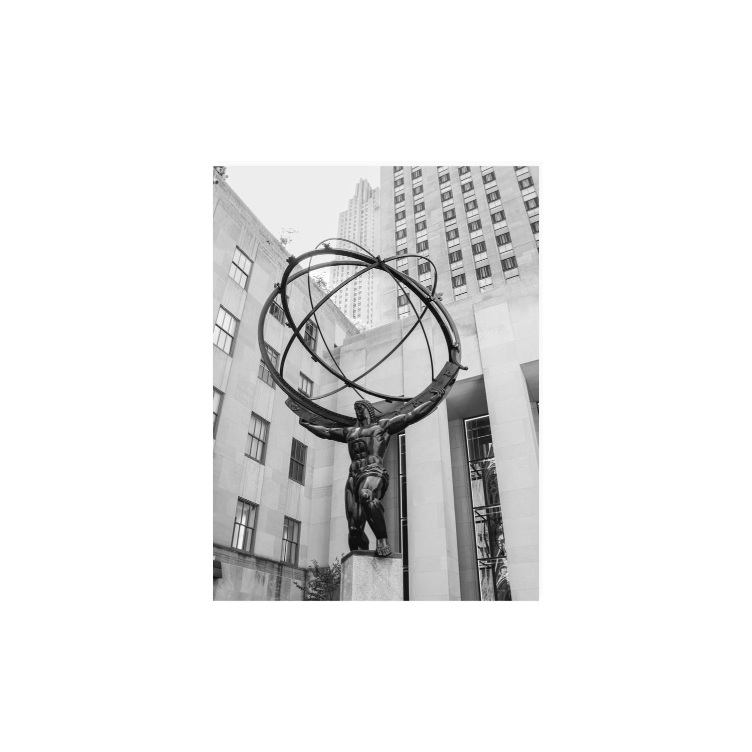 Atlas Ascends New York NYC Black & White wall art 12 x 16 in unframed fine art print