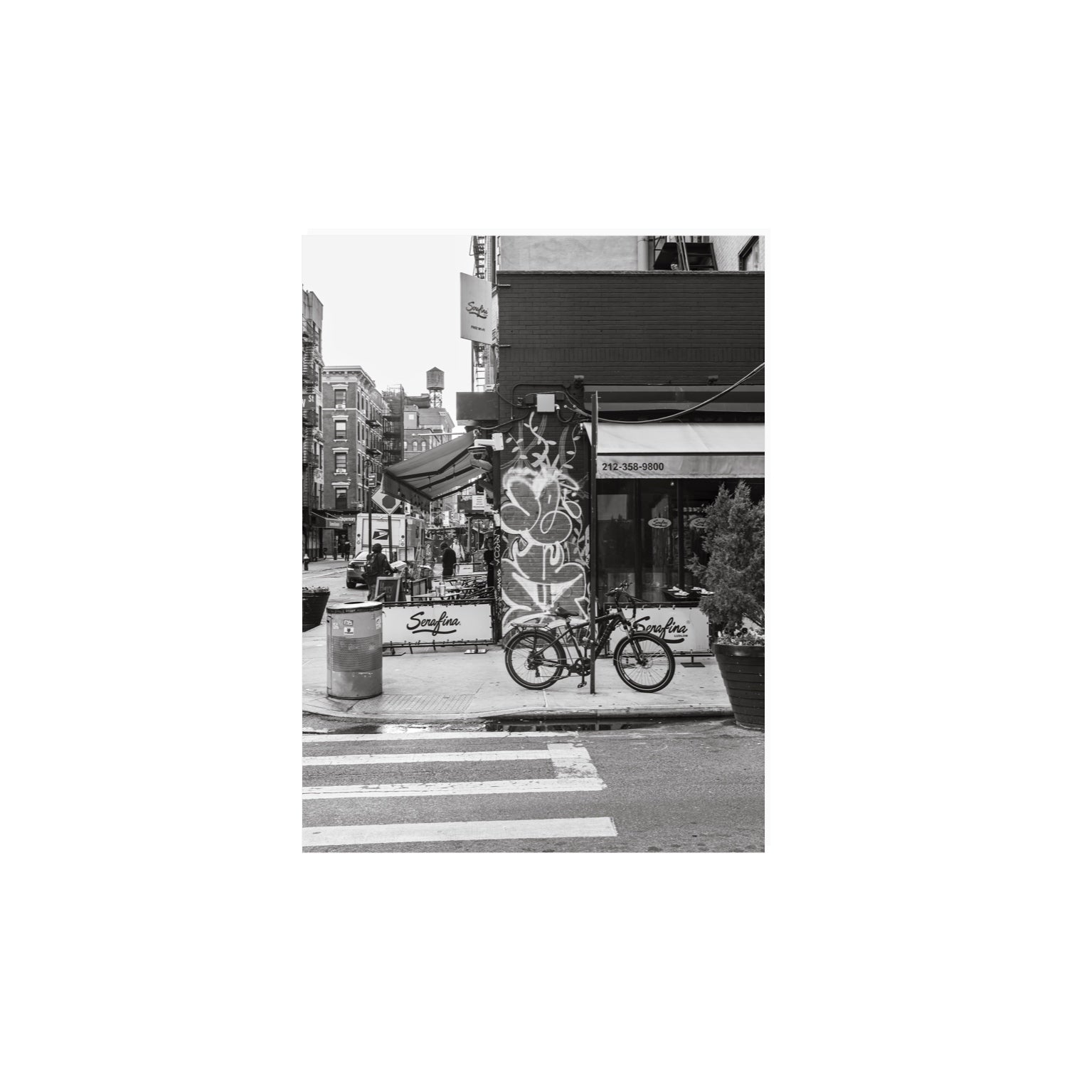 Cafe Canvas New York NYC Black & White wall art 12 x 16 in unframed fine art canvas