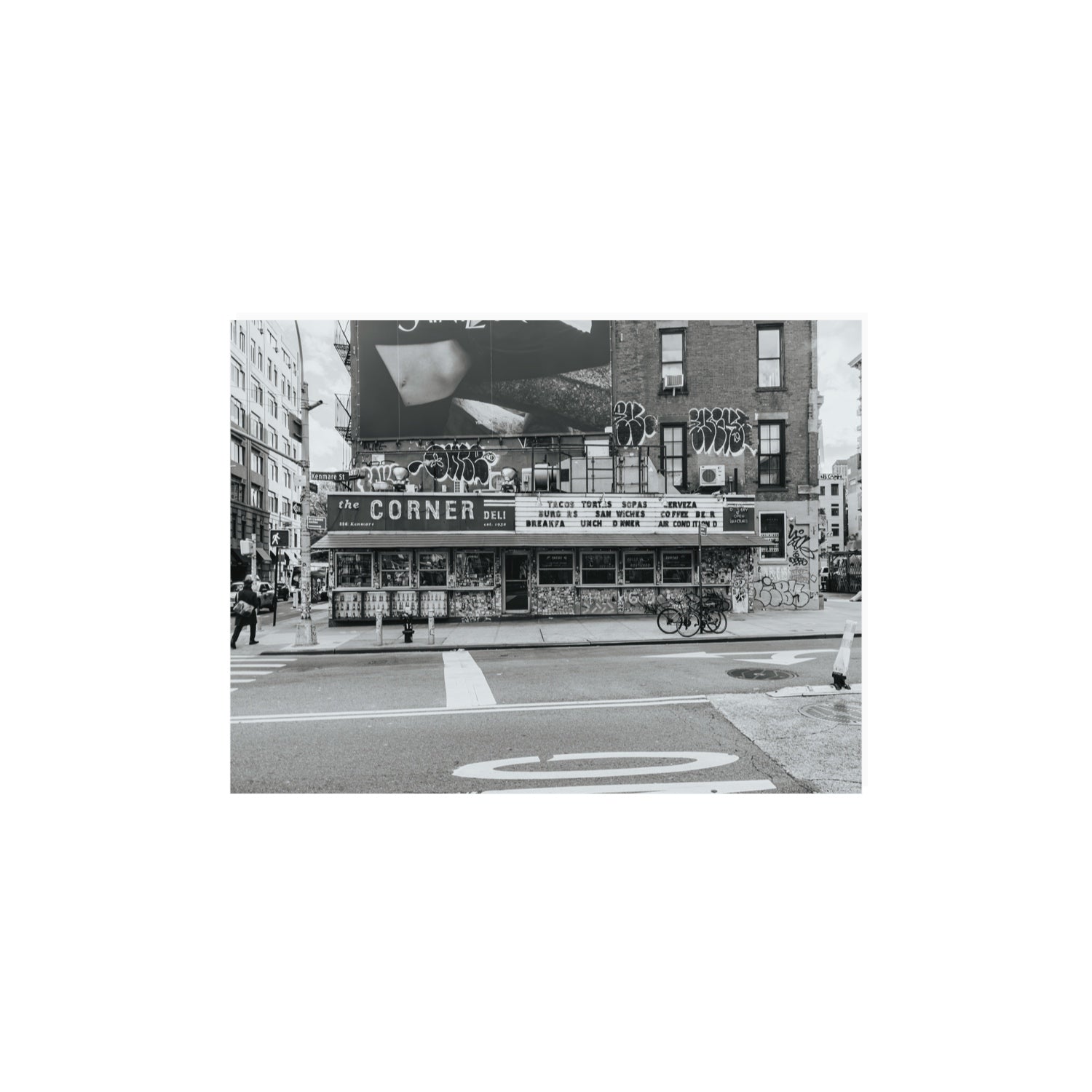 Kenmare Street New York NYC Black & White wall art 12 x 16 in unframed fine art print