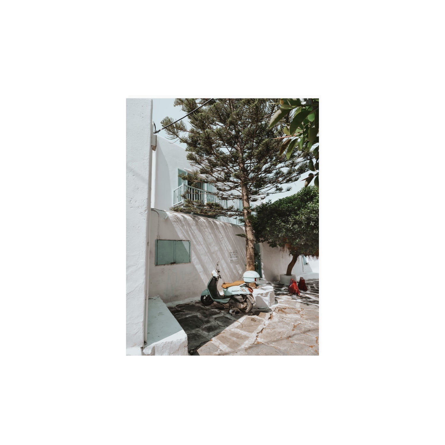 The Getaway Mykonos Mediterranean Greek island art print 12 x 16 in unframed fine art print