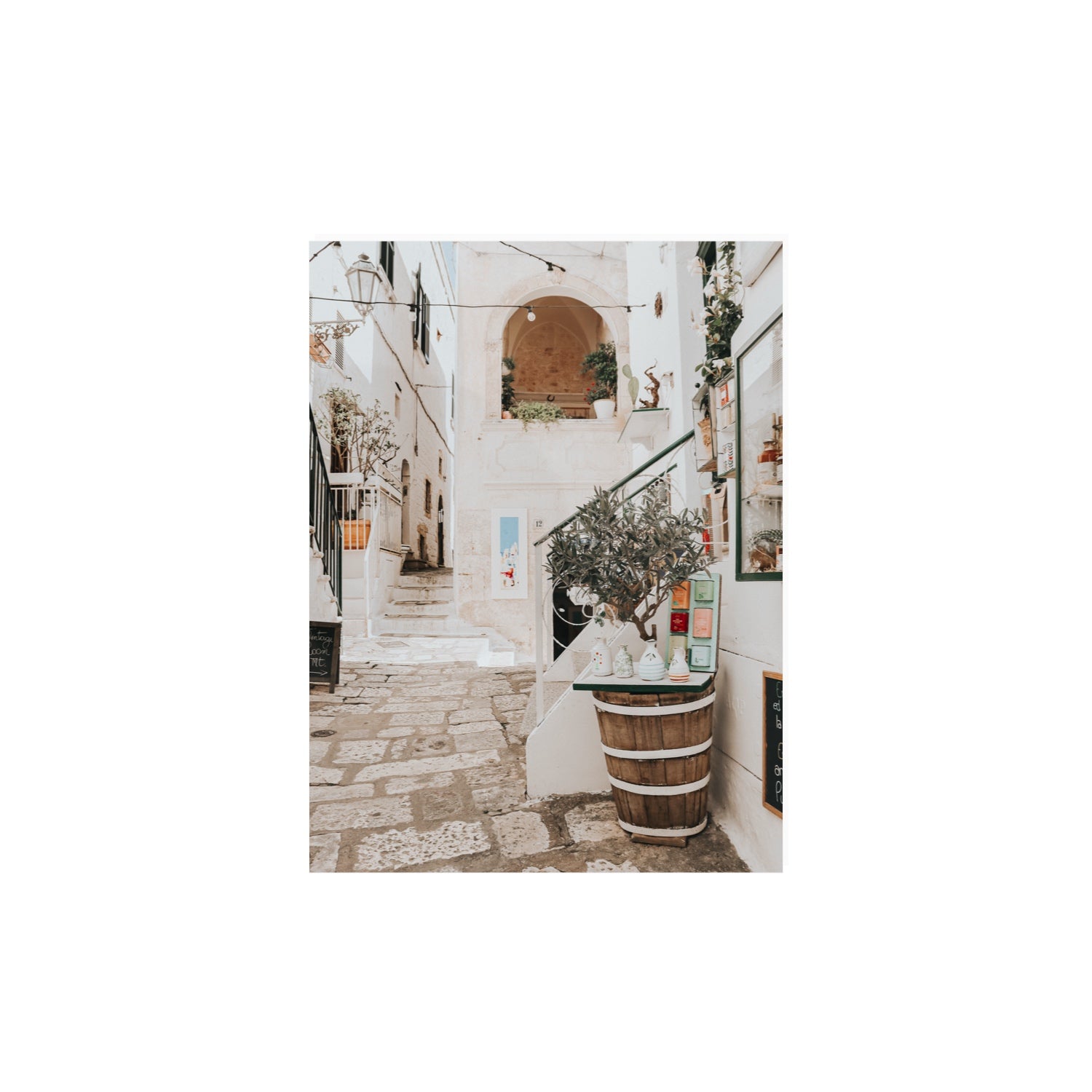 Olive Tree Lane Puglia Ostuni Mediterranean decor wall art 12 x 16 in unframed fine art print