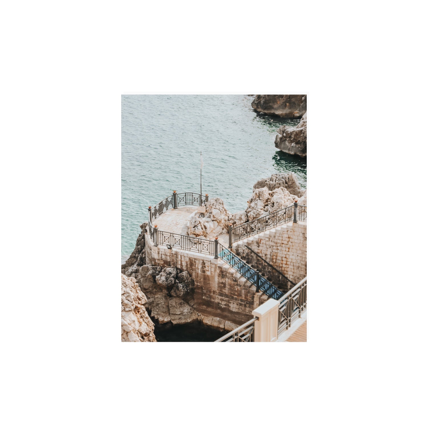 Tidal Staircase Puglia coastal Italian wall art 12 x 16 in unframed fine art print
