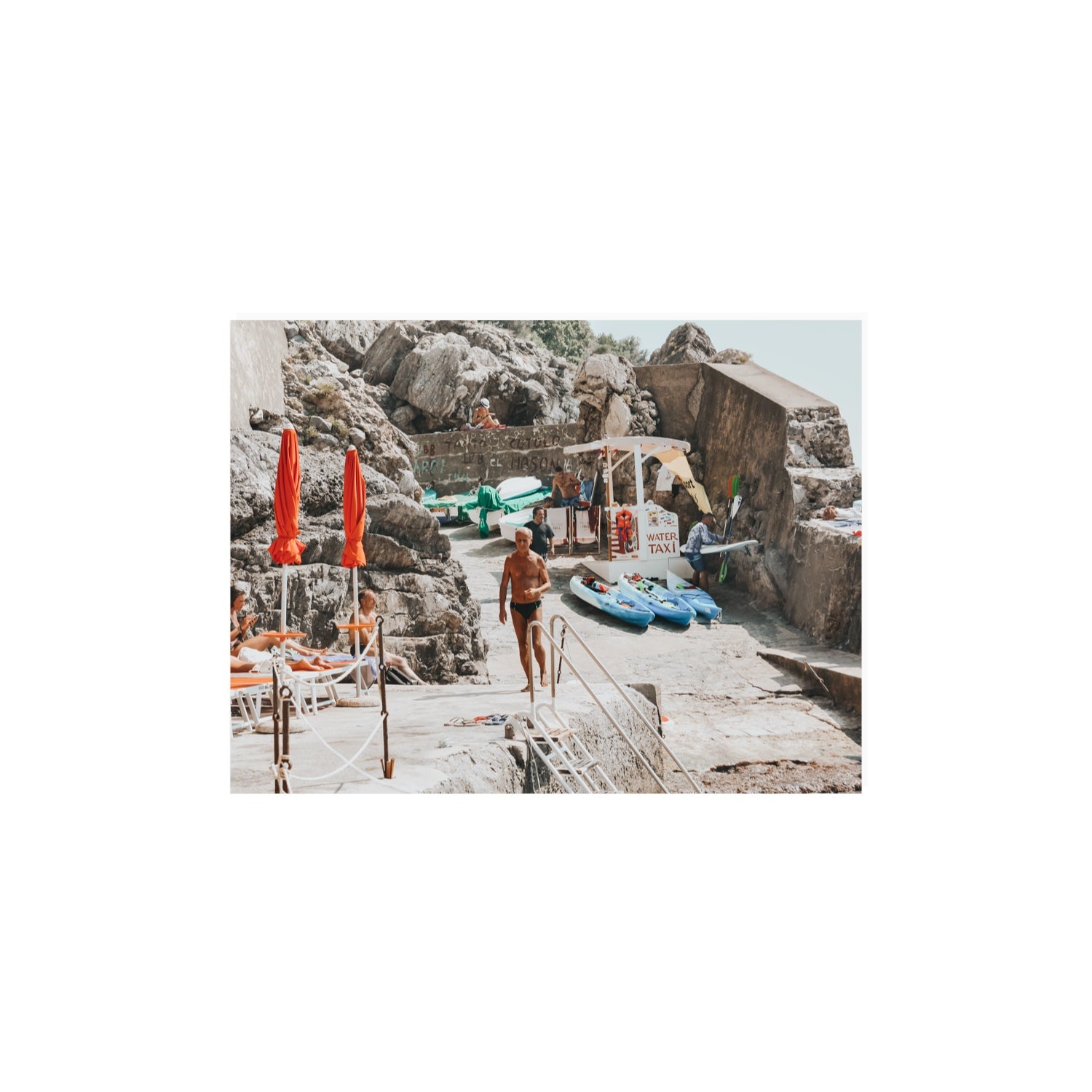 The Local Praiano Amalfi Coast Mediterranean wall art 12 x 16 in unframed fine art print