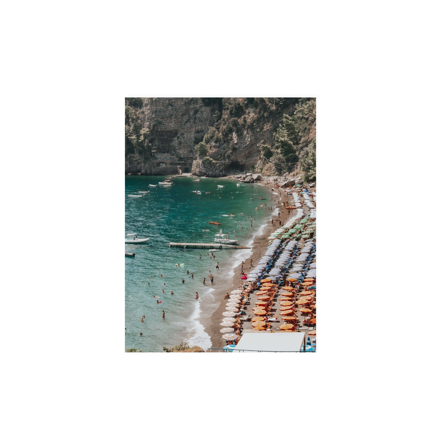 Parasol Panorama fine art print, Positano, Italy, 12 x 16 in, Unframed, Fine Art Print