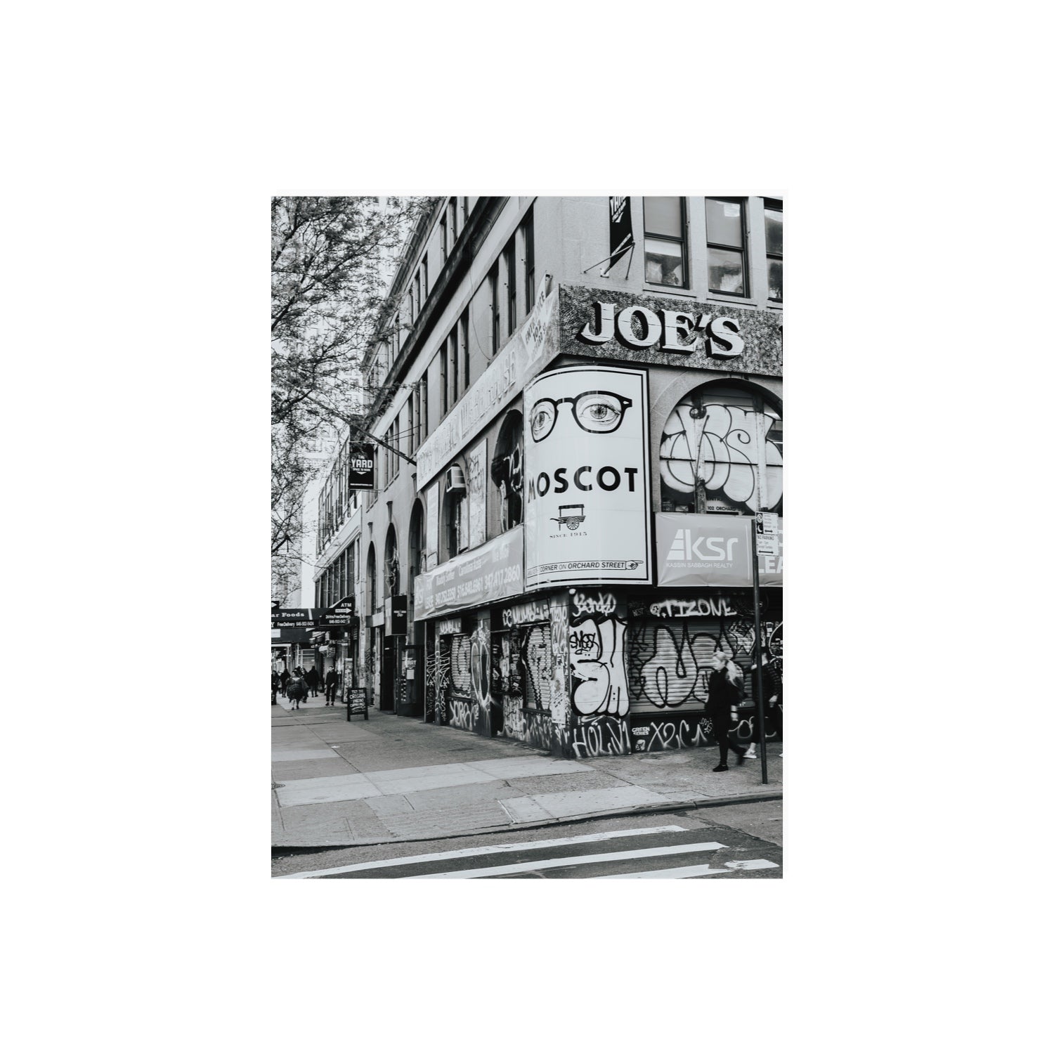 Lower East Side Murals New York NYC Black & White wall art 18 x 24 in unframed fine art print