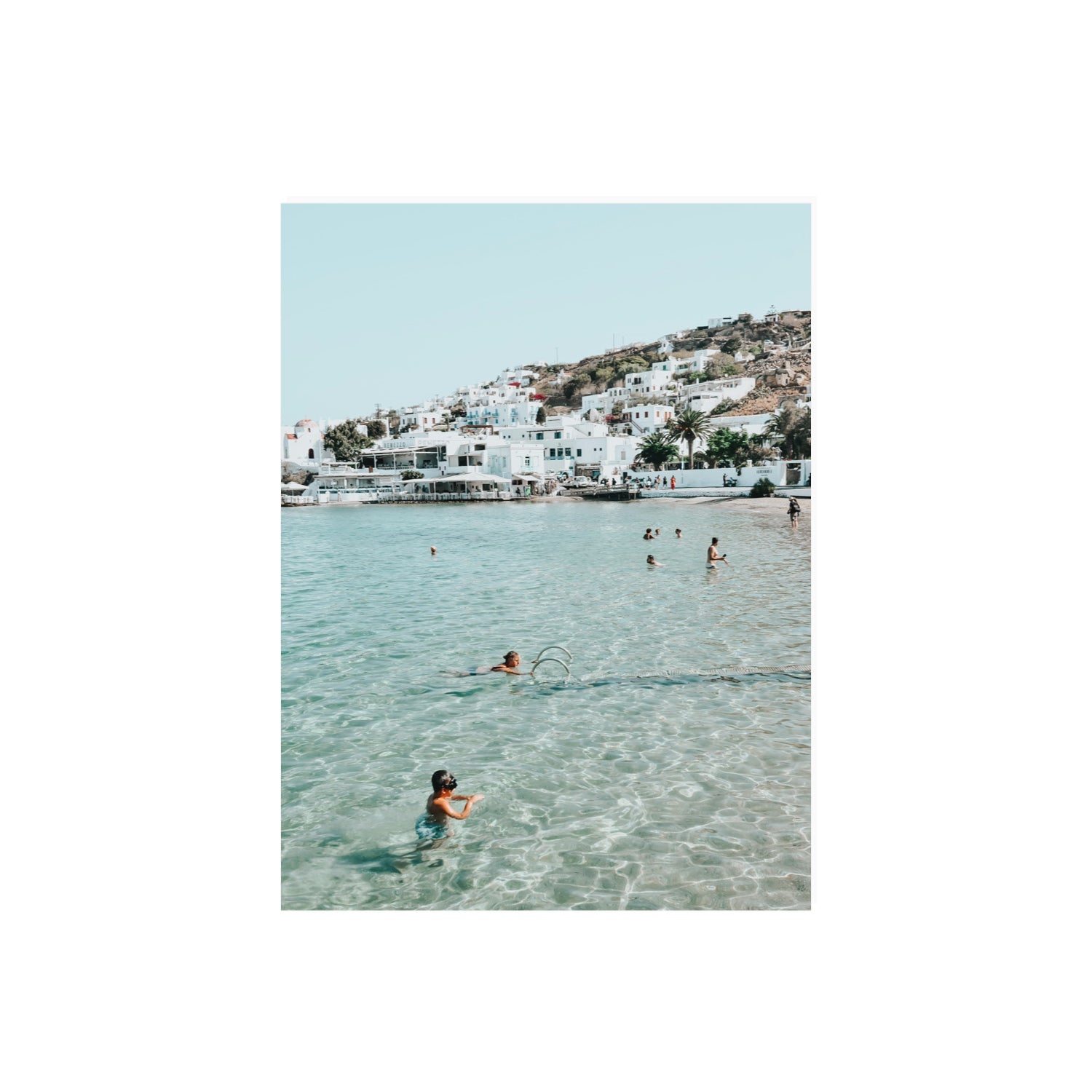 Beside The Seaside Mykonos beach Greek island wall art 18 x 24 in unframed fine art print