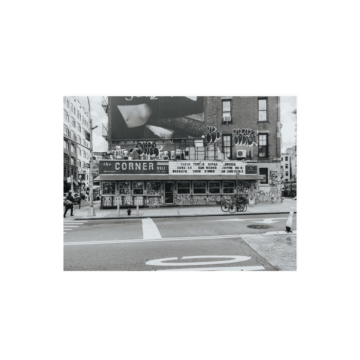 Kenmare Street New York NYC Black & White wall art 18 x 24 in unframed fine art print