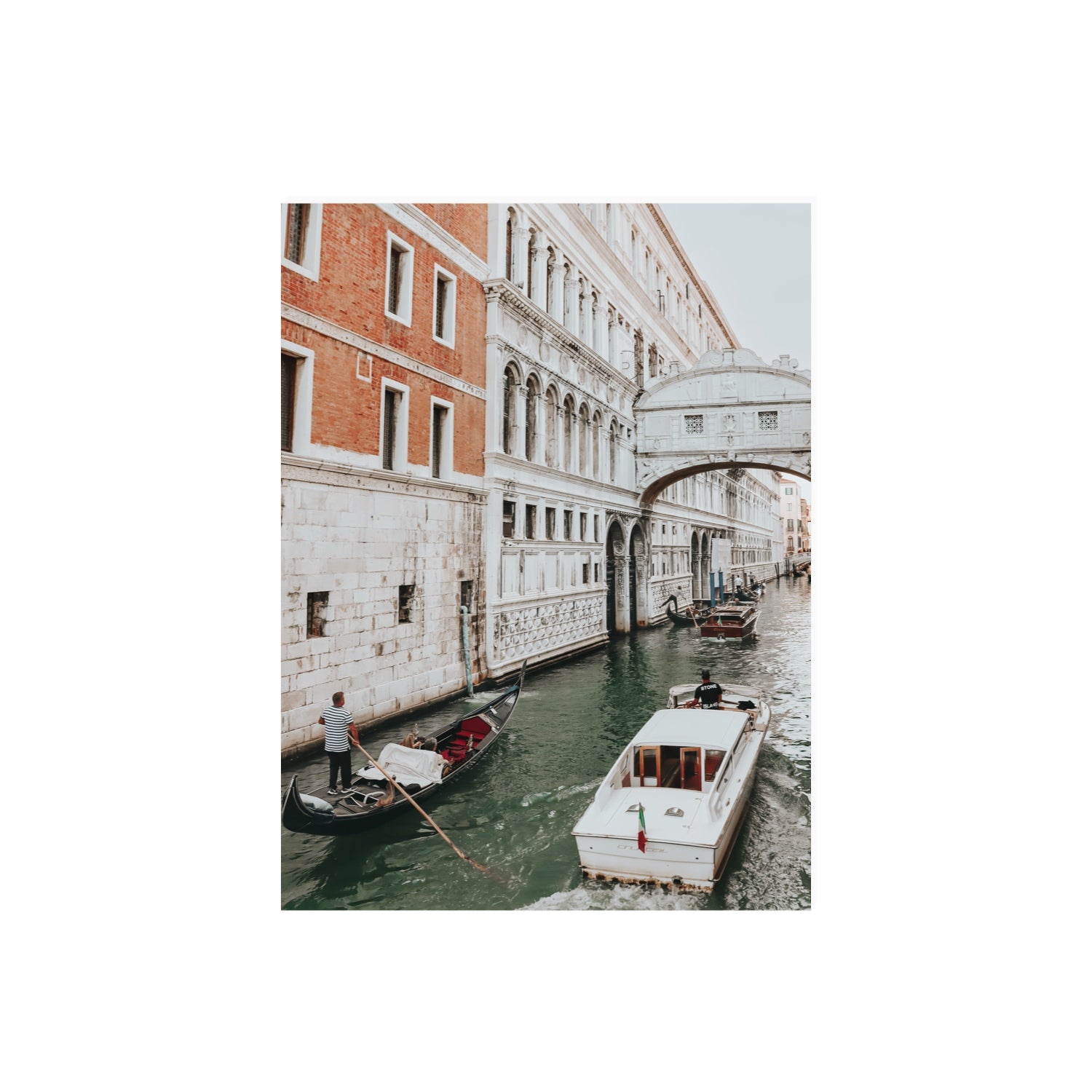 Under the Bridge Venice Gondola Italian wall art 18 x 24 in unframed fine art print