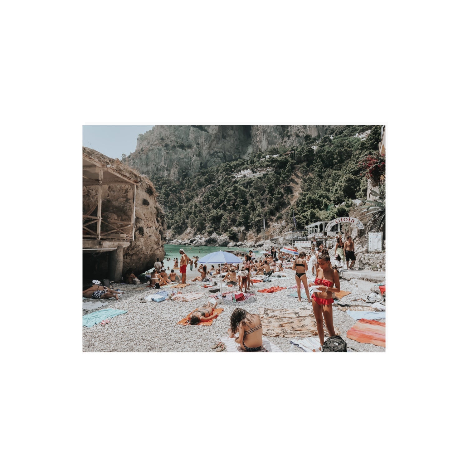 Spiaggia Da Gioia Capri beach coastal wall art 18 x 24 in unframed fine art print
