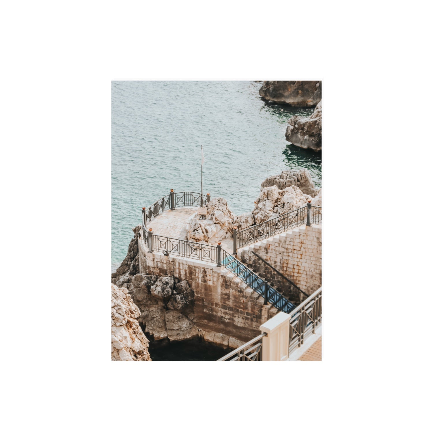 Tidal Staircase Puglia coastal Italian wall art 18 x 24 in unframed fine art print