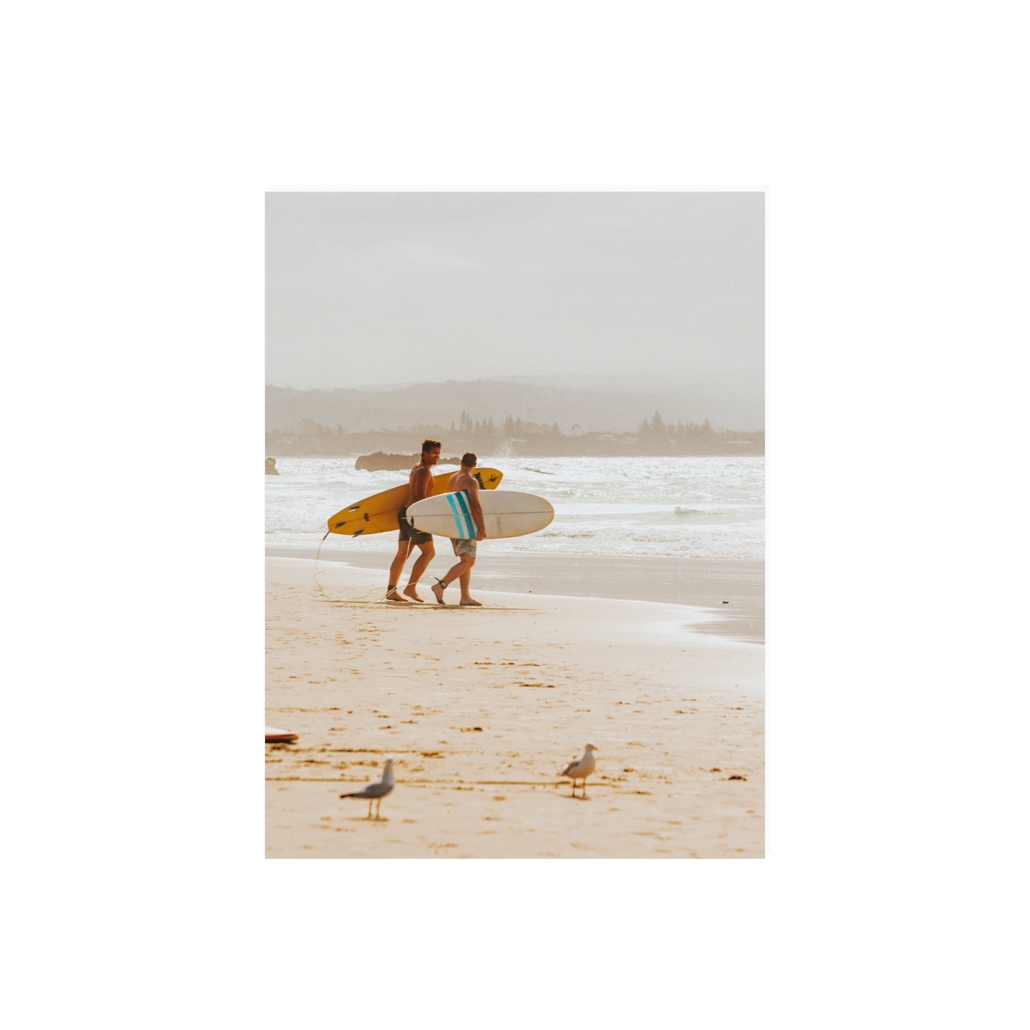 Shane & Benji Byron Bay Surf coastal wall art 18 x 24 in unframed fine art print