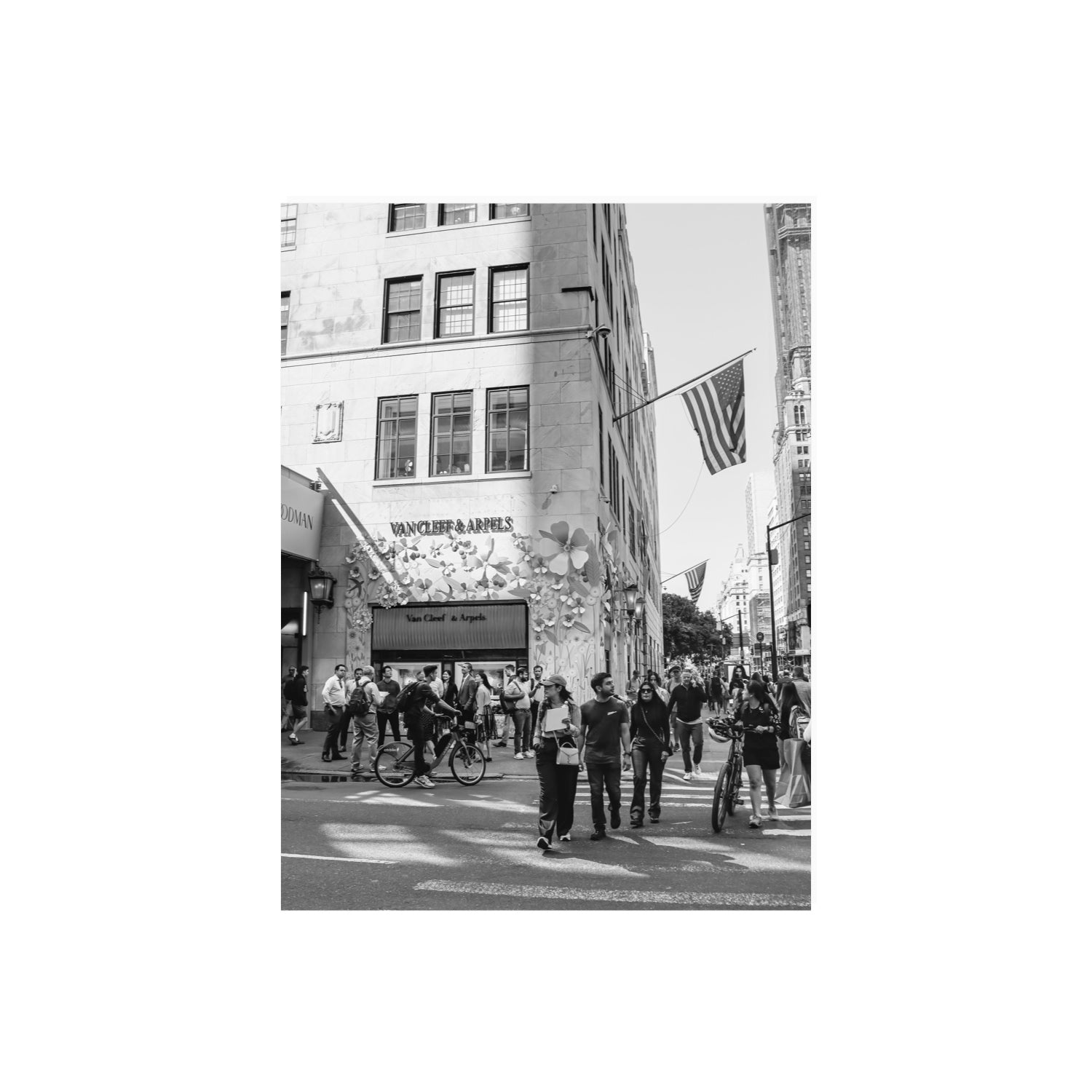 Sidewalk Shuffle New York NYC Black & White wall art 18 x 24 in unframed fine art print