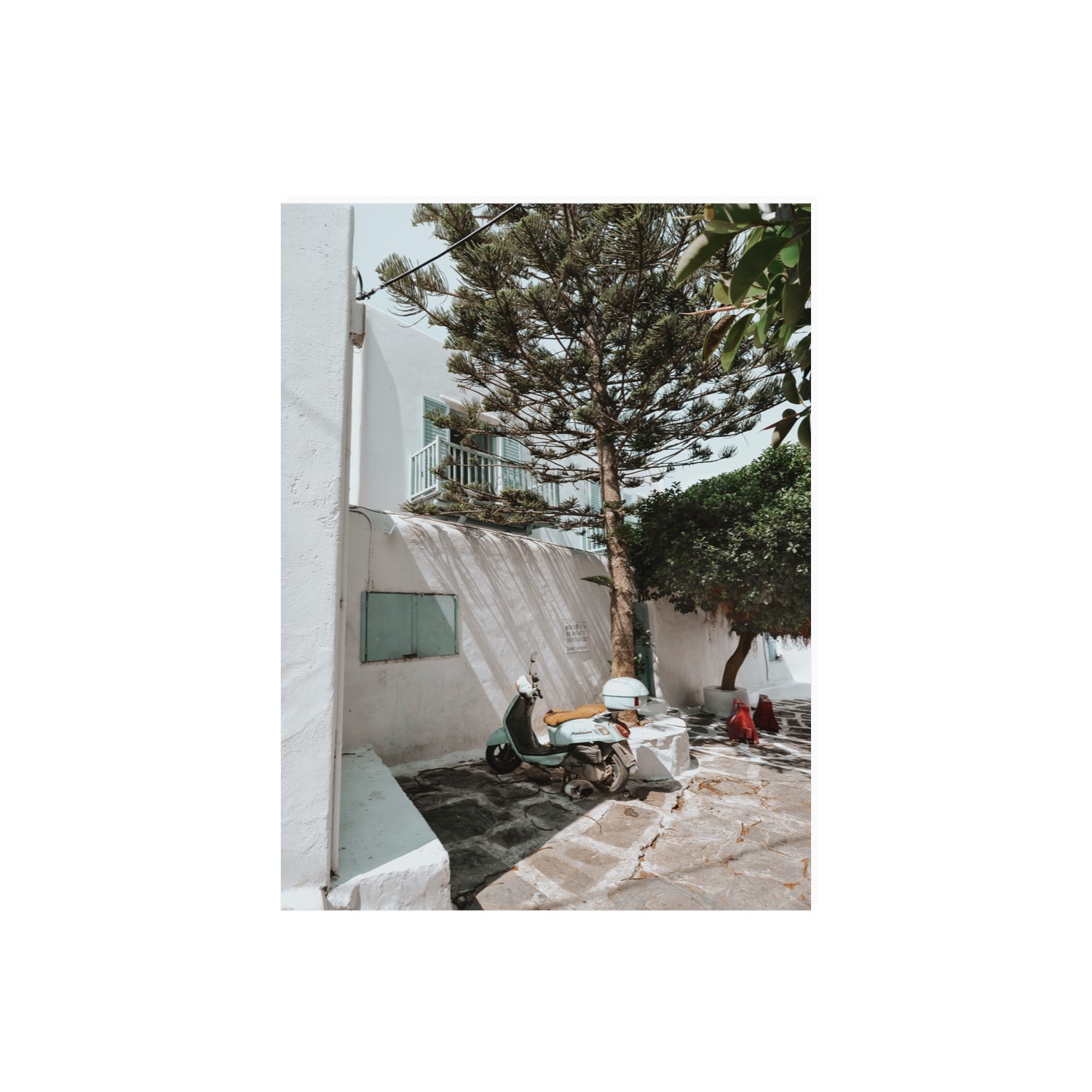 The Getaway Mykonos Mediterranean Greek island art print 18 x 24 in unframed fine art print