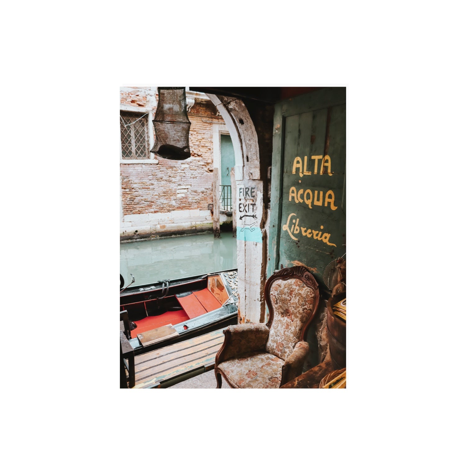 Alta Acqua Venice Bookstore wall art 18 x 24 in unframed fine art print