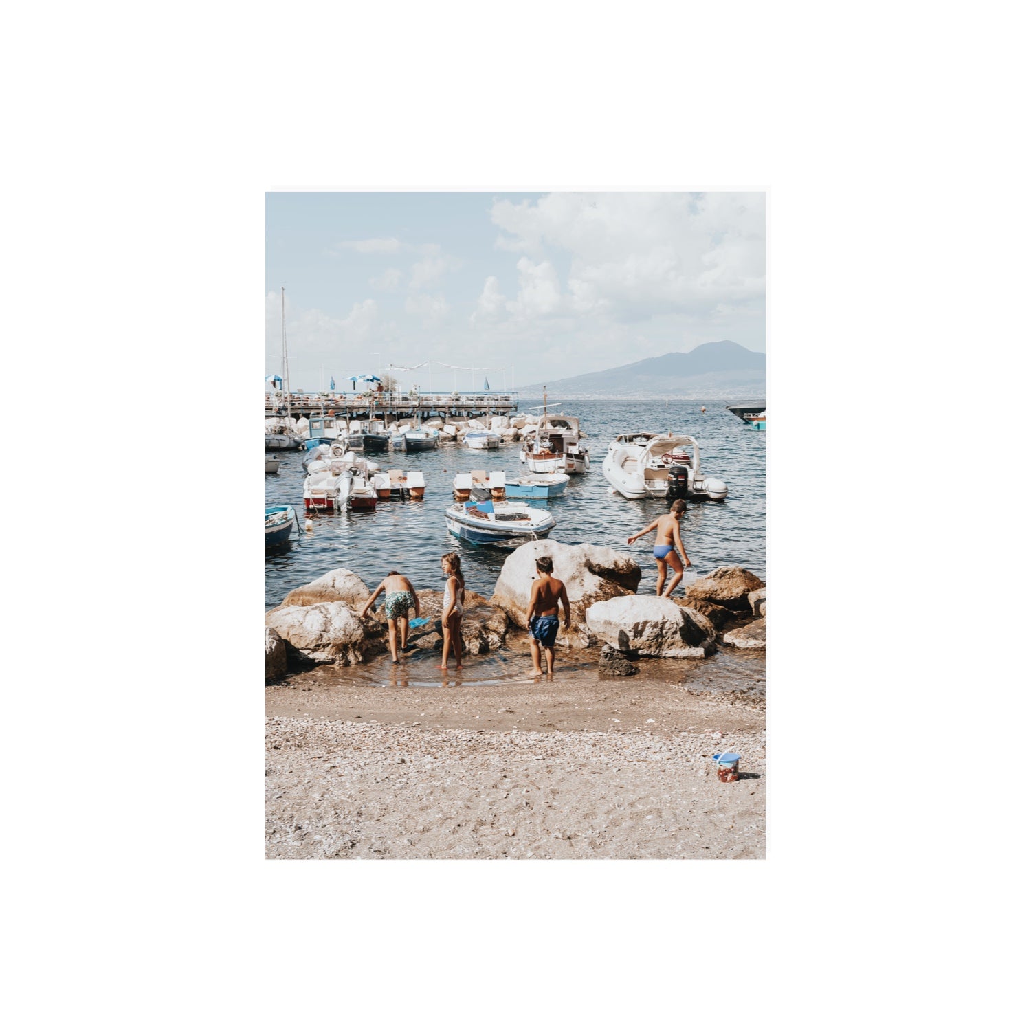 Searching For Treasures Sorrento coastal wall art 18 x 24 in unframed fine art print