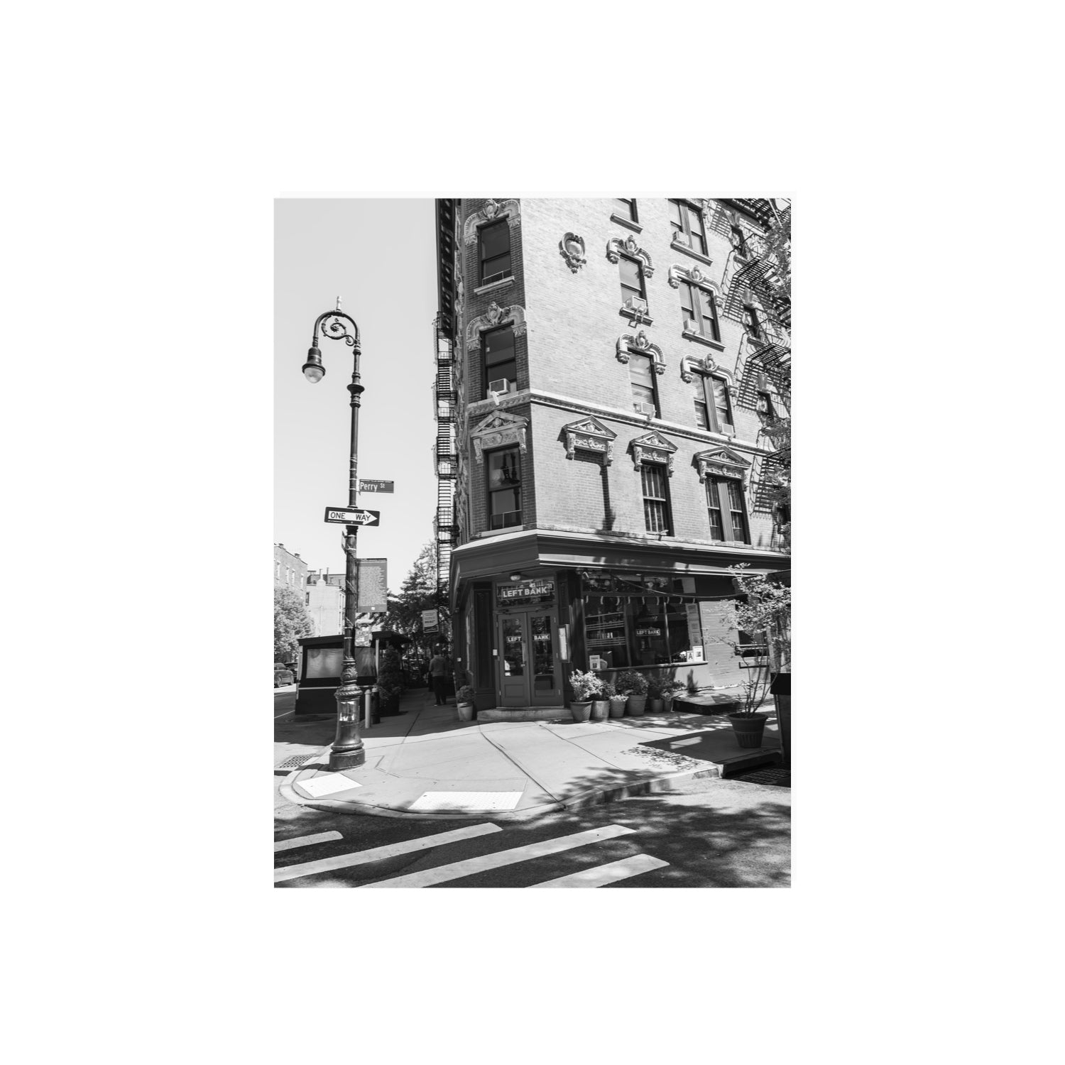 Parisian On Perry New York NYC Black & White wall art 18 x 24 in unframed fine art print