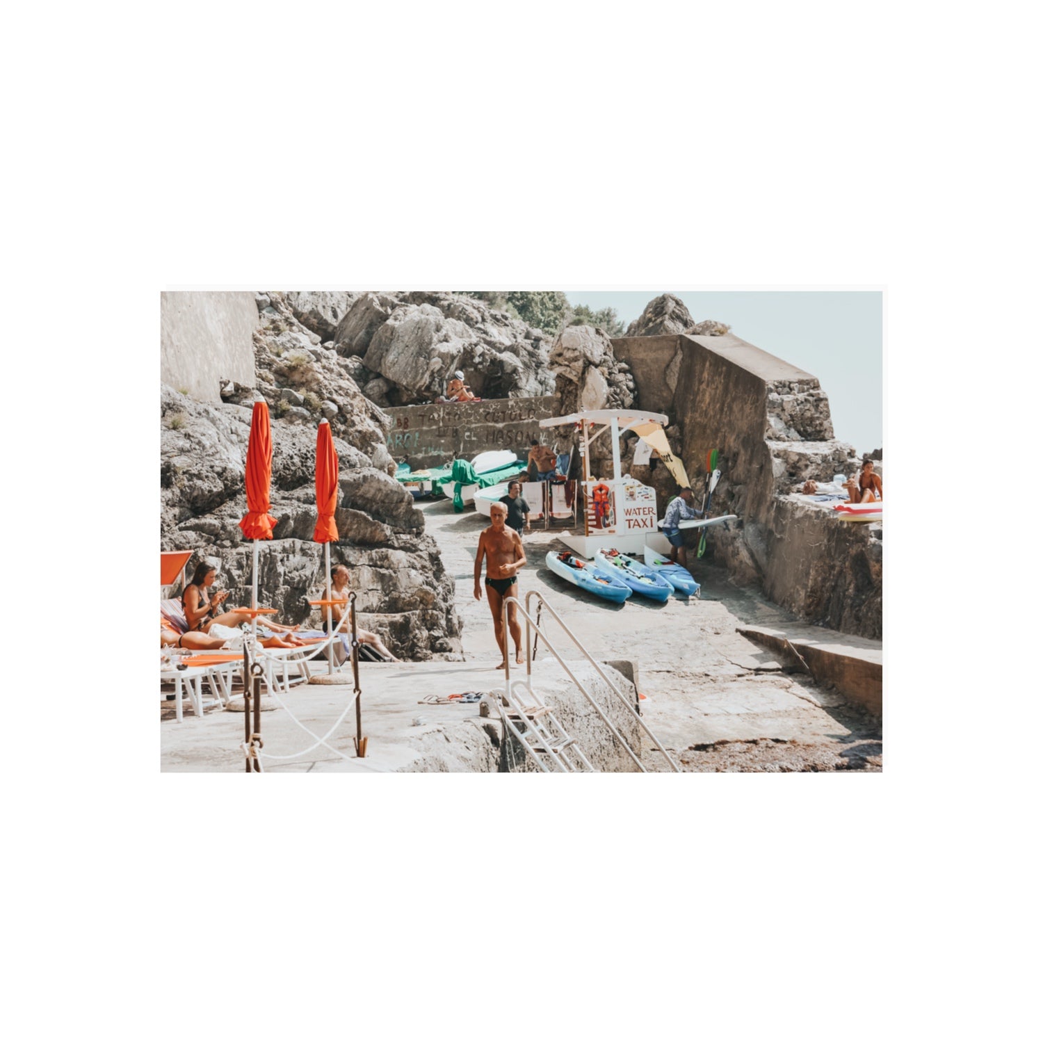 The Local Praiano Amalfi Coast Mediterranean wall art 20 x 30 in unframed fine art print