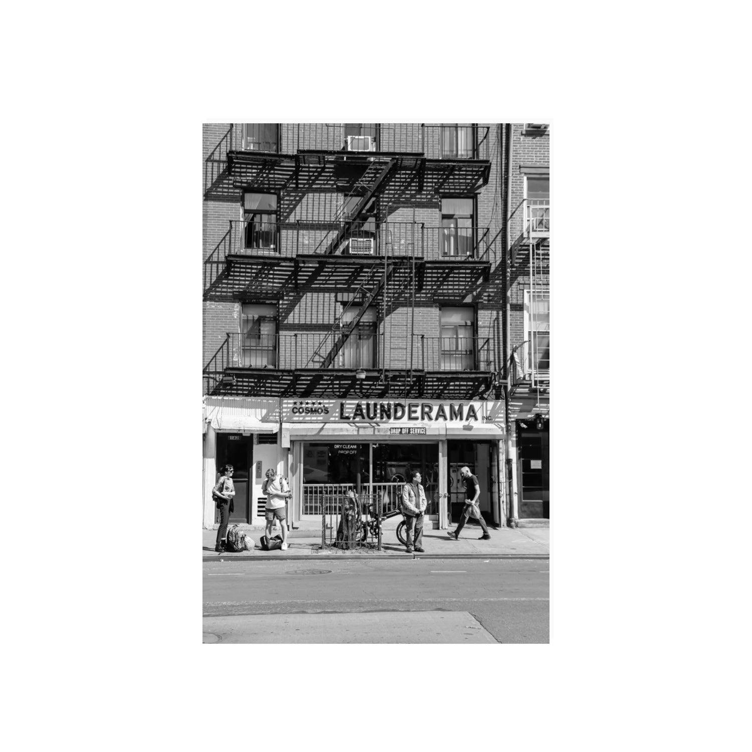 Bus Stop New York NYC Black & White wall art 20 x 30 in unframed fine art print