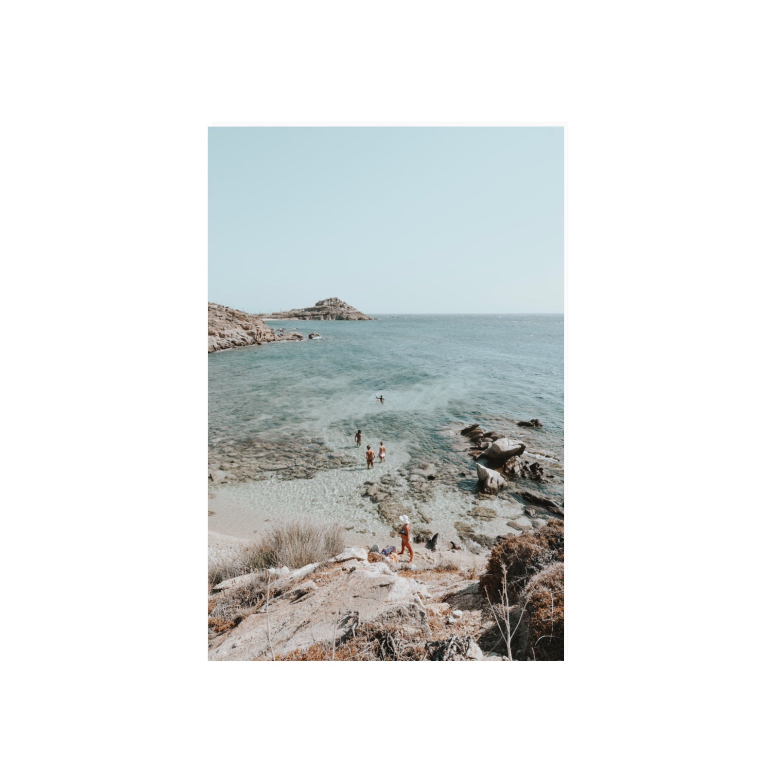 Explorers Mykonos Greek island wall art 20 x 30 in unframed fine art print