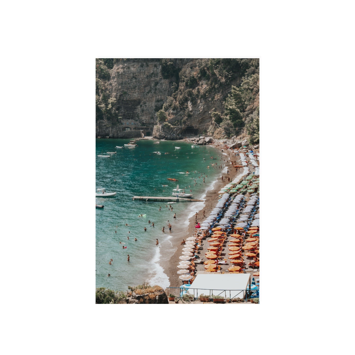 Parasol Panorama fine art print, Positano, Italy, 20 x 30 in, Unframed, Fine Art Print