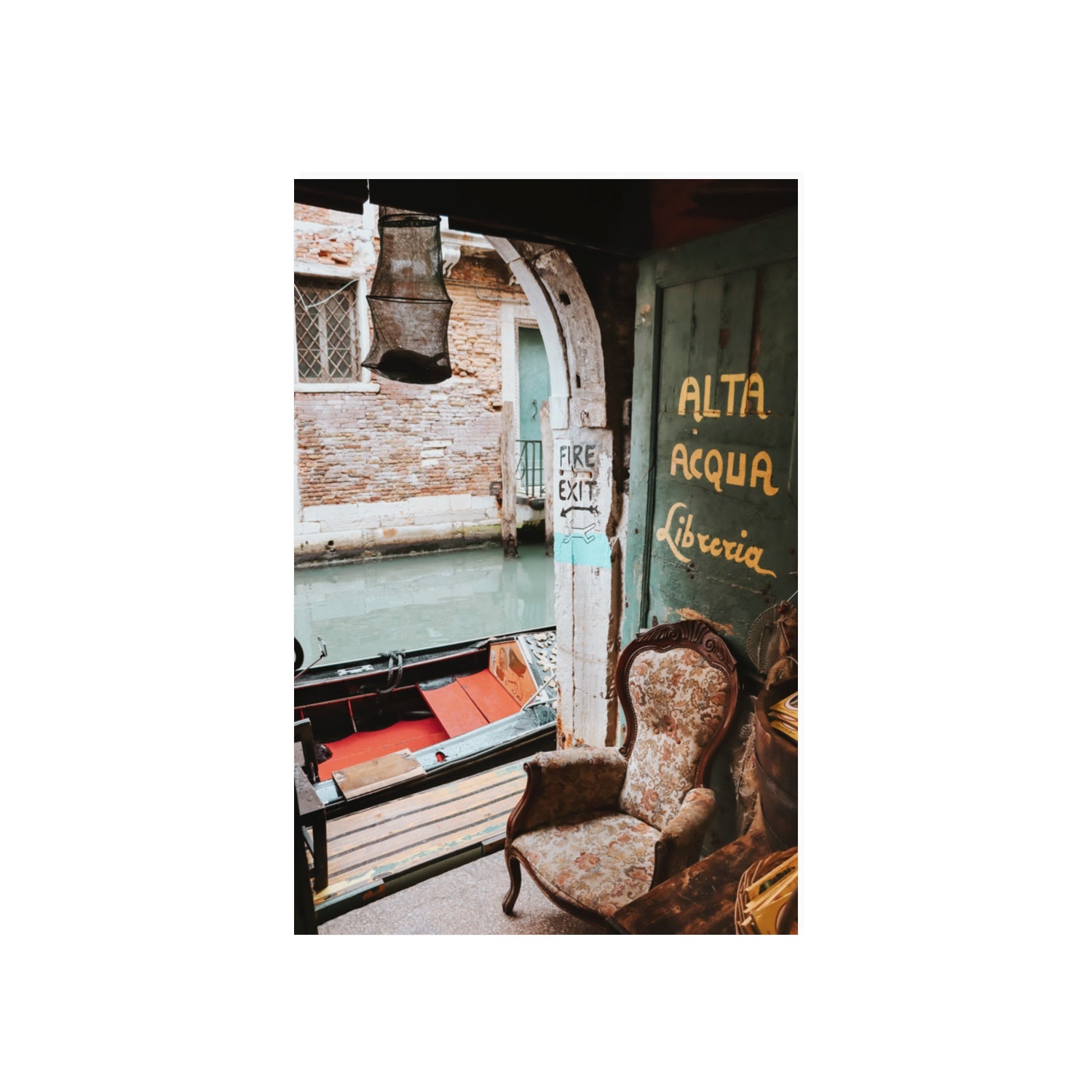 Alta Acqua Venice Bookstore wall art 20 x 30 in unframed fine art print