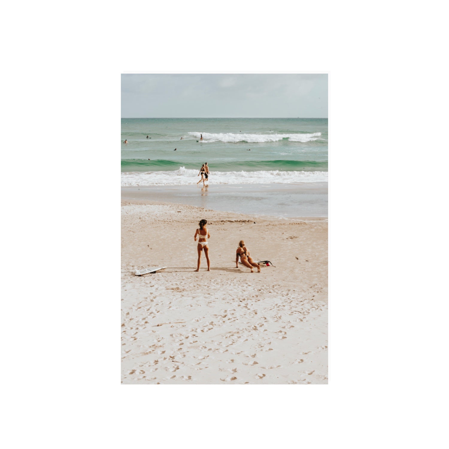 Gidget & Betty Byron Bay beach coastal wall art 20 x 30 in unframed fine art print