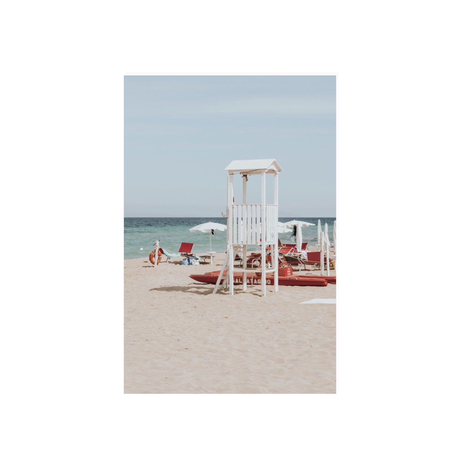 Barefoot Bliss Puglia beach Italian coastal decor wall art 20 x 30 in unframed fine art print