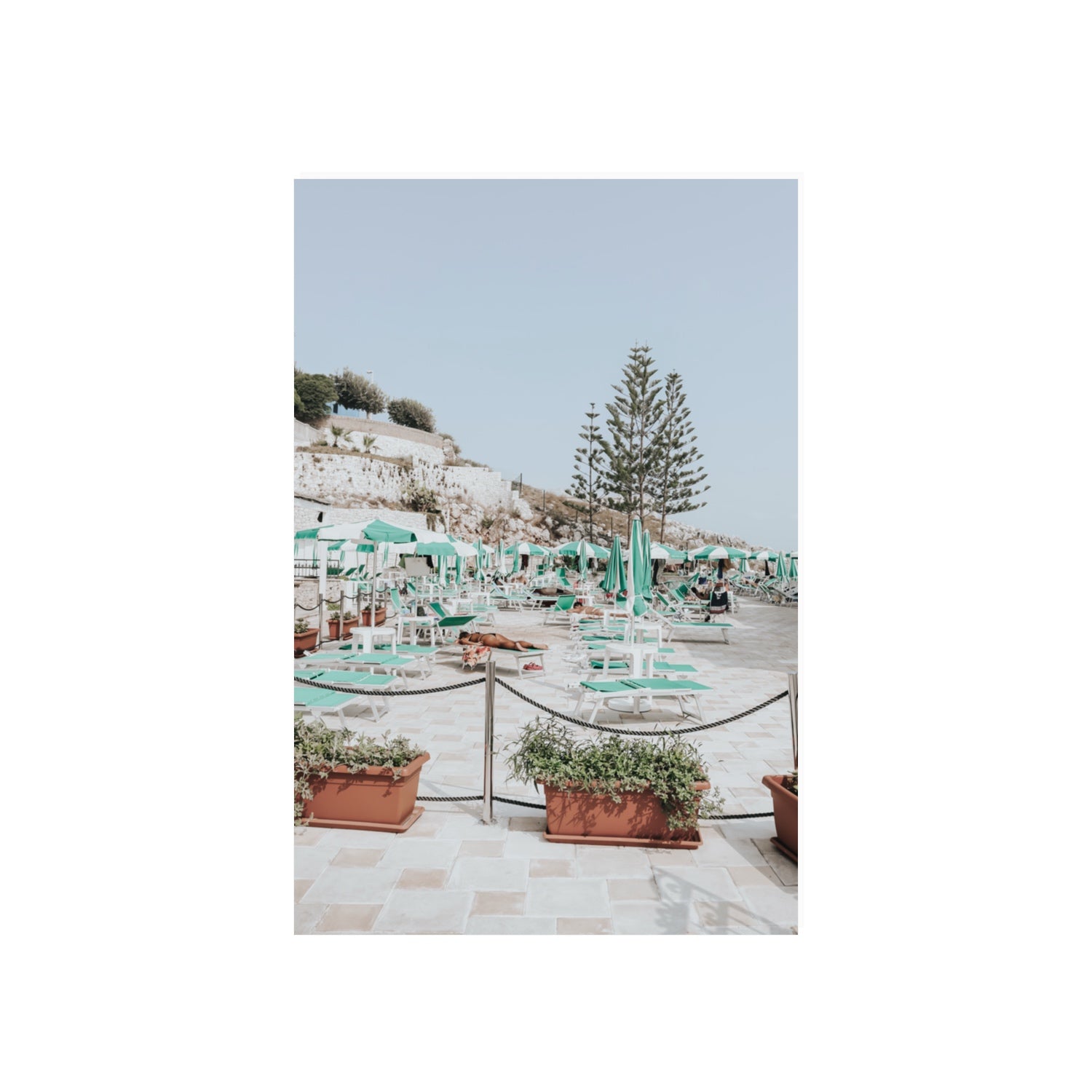 Siesta on The Terrace Puglia coastal wall art 20 x 30 in unframed fine art print