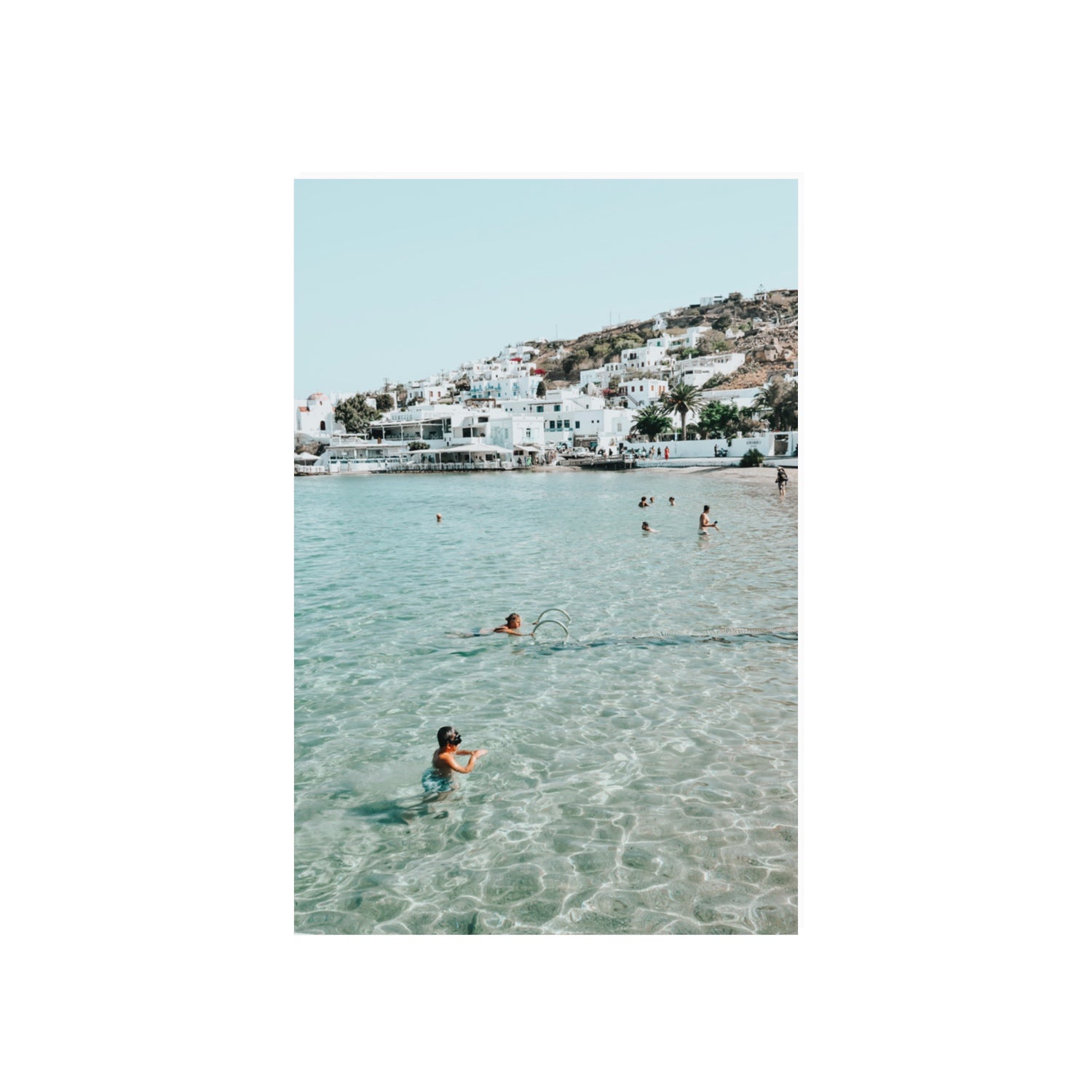 Beside The Seaside Mykonos beach Greek island wall art 20 x 30 in unframed fine art print