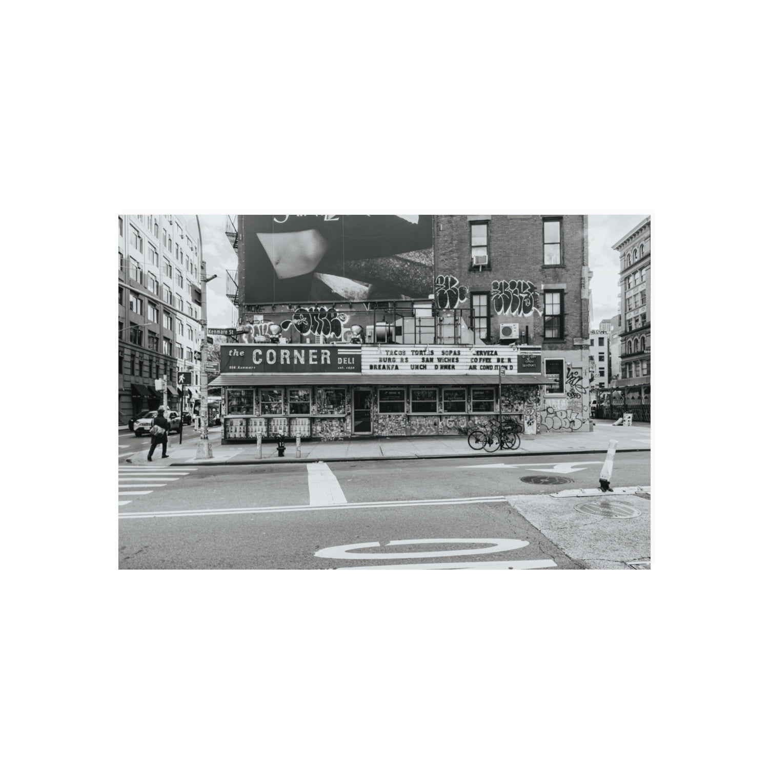 Kenmare Street New York NYC Black & White wall art 20 x 30 in unframed fine art print