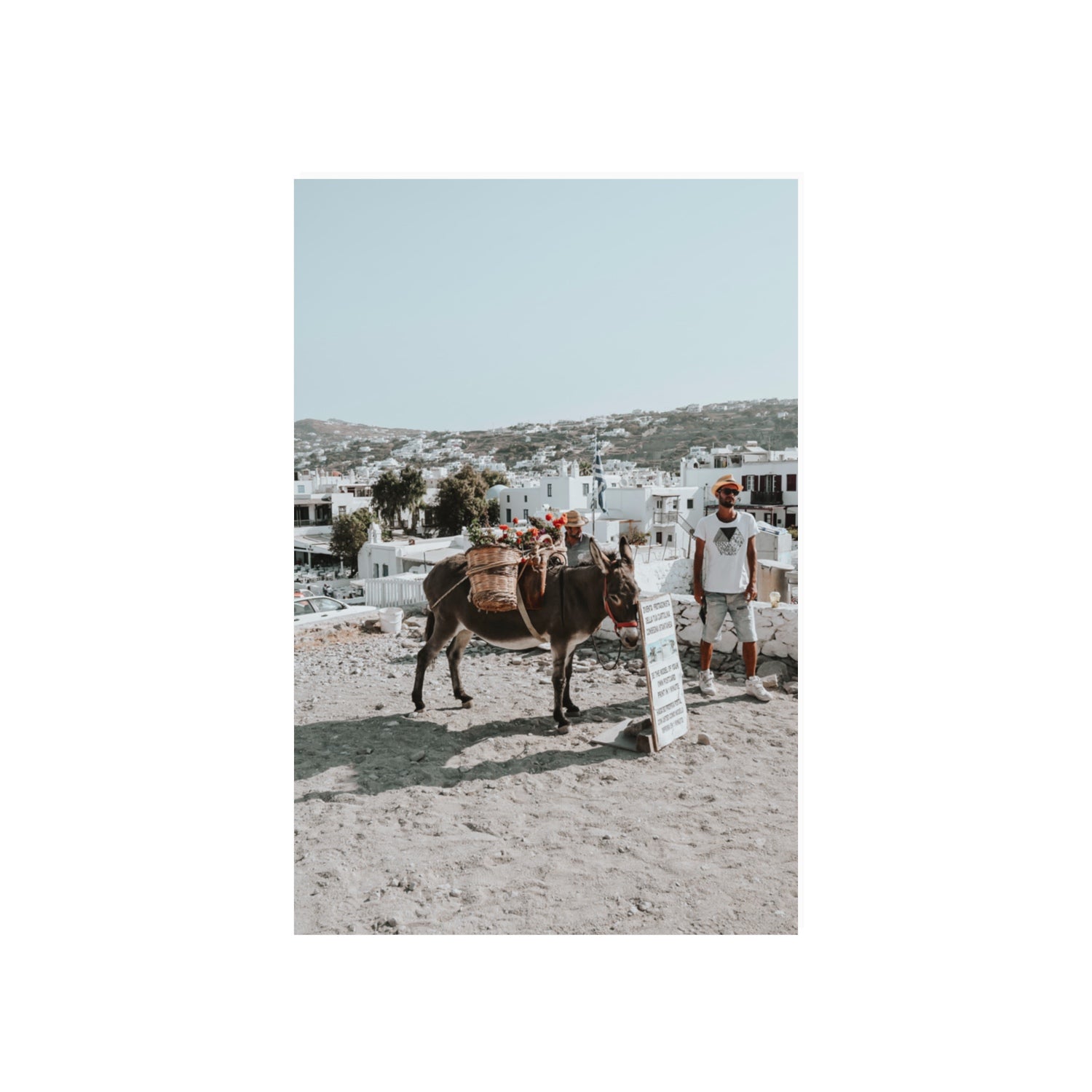 Let The Journey Begin Mykonos Greek island wall art 20 x 30 in unframed fine art print