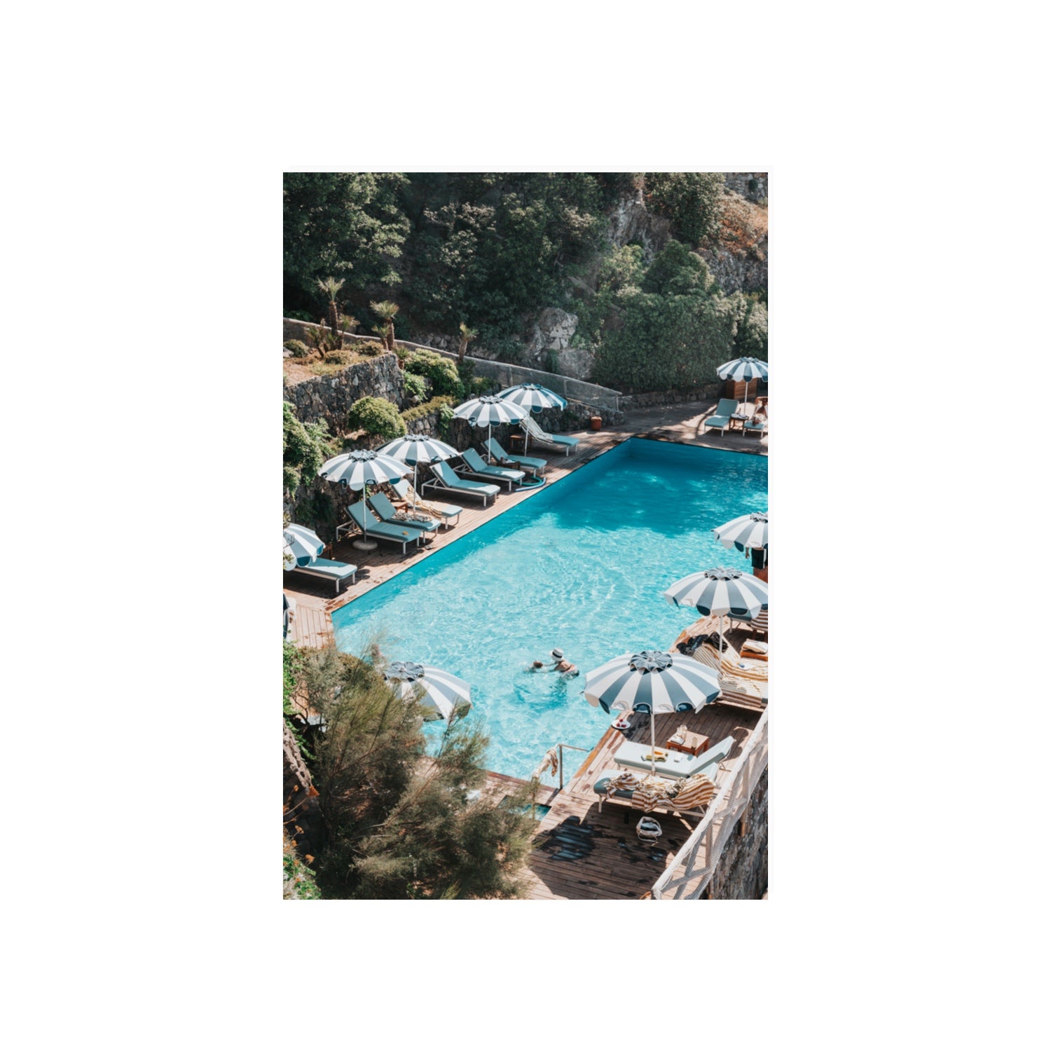 Poolside Paradise fine art print, Ischia, Italy, 20 x 30 in, Unframed, Fine Art Print