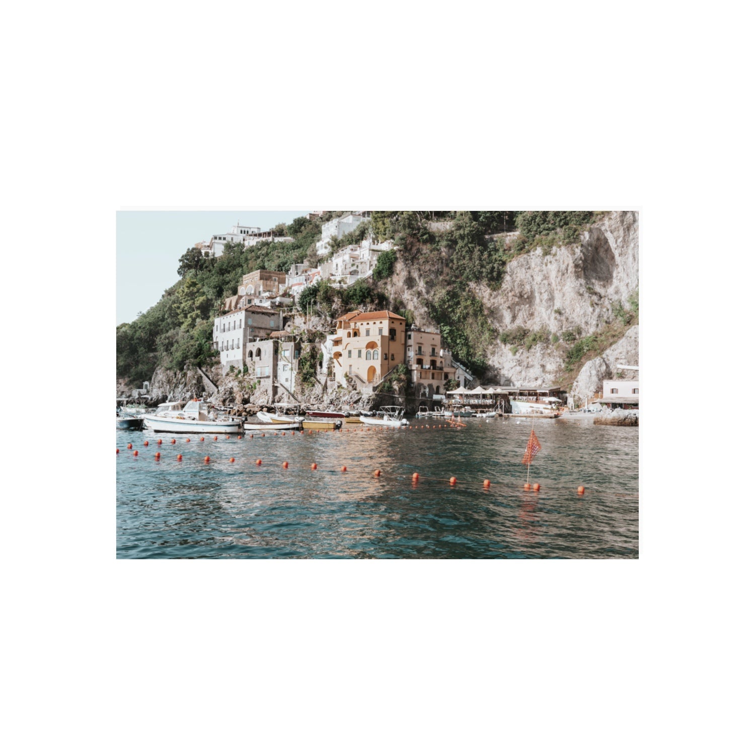 Amalfi Villas fine art print, Amalfi, Italy, coastal scenes artwork, 20 x 30 in, Unframed, Fine Art Print